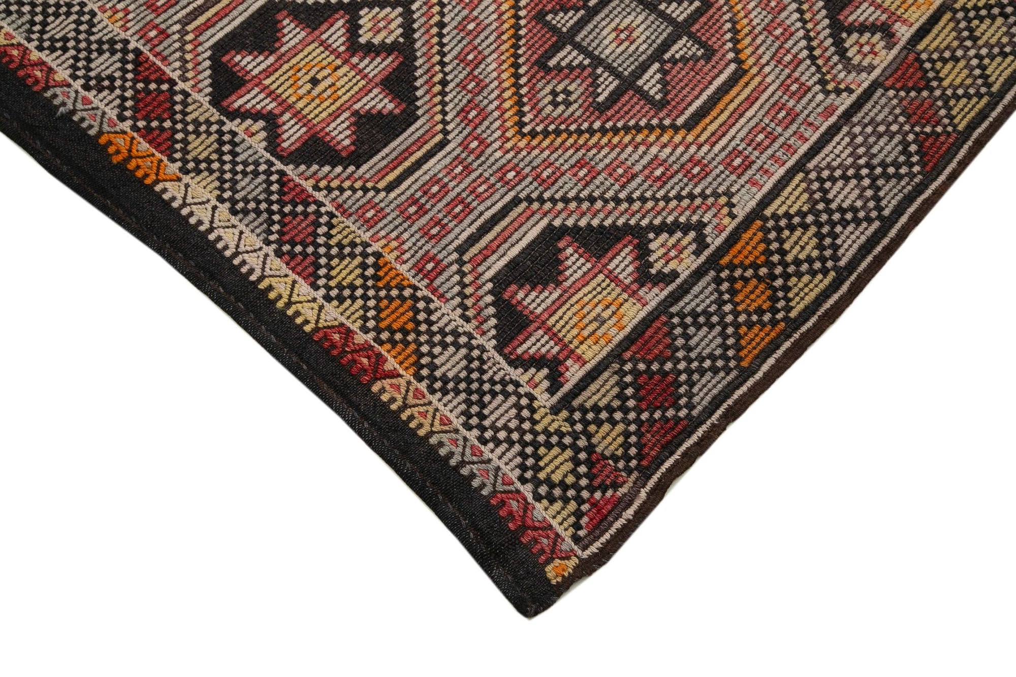 6 x 11 Brown Vintage Turkish Kilim Rug - 3881