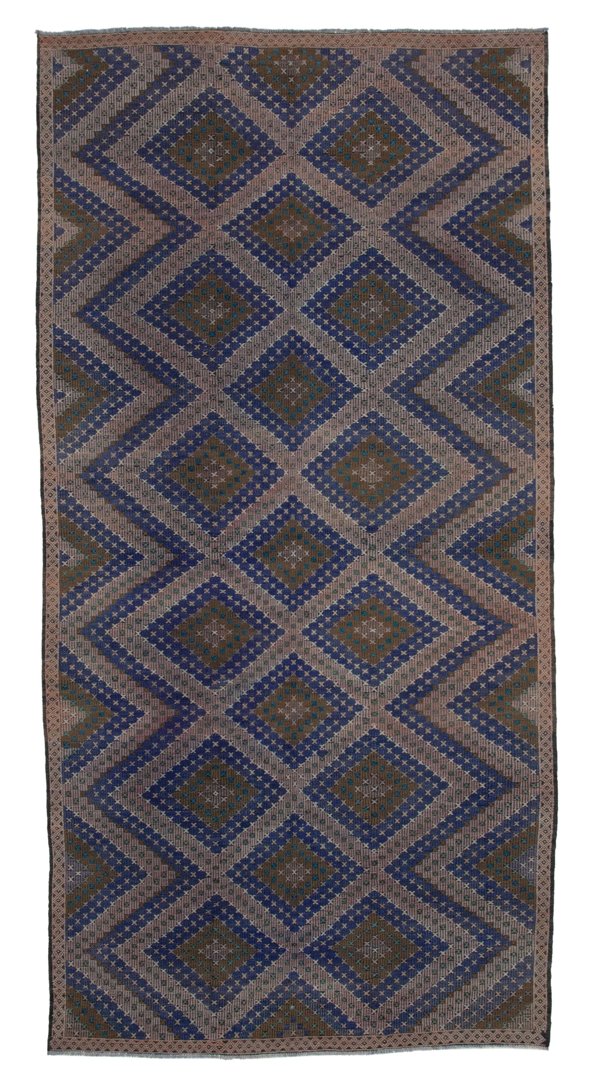 6 x 12 Brown Vintage Turkish Kilim Rug - 3880