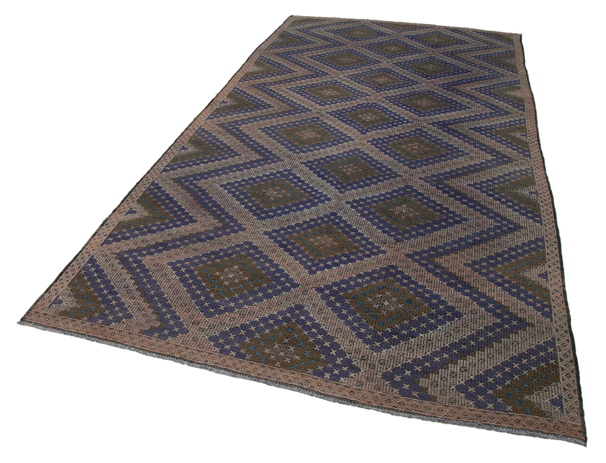 6 x 12 Brown Vintage Turkish Kilim Rug - 3880