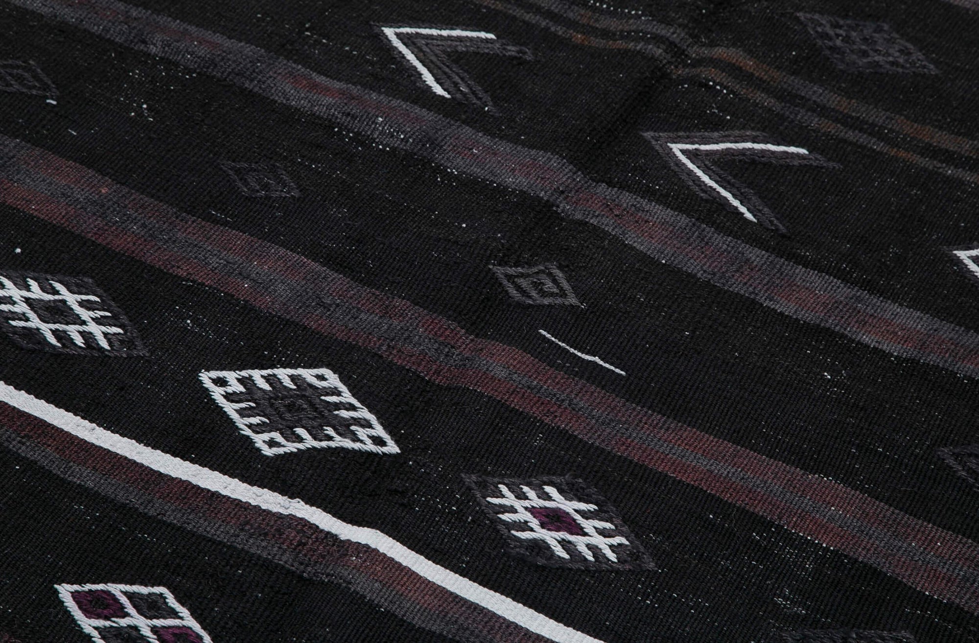 5 x 8 Black Vintage Turkish Kilim Rug - 3874