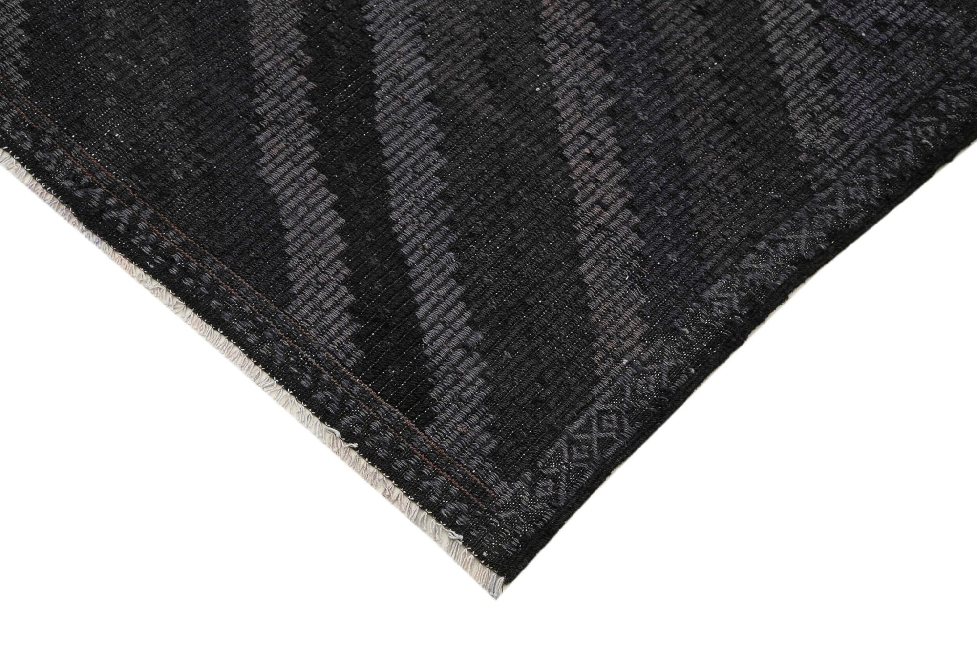 6 x 10 Black Vintage Turkish Kilim Rug - 3886