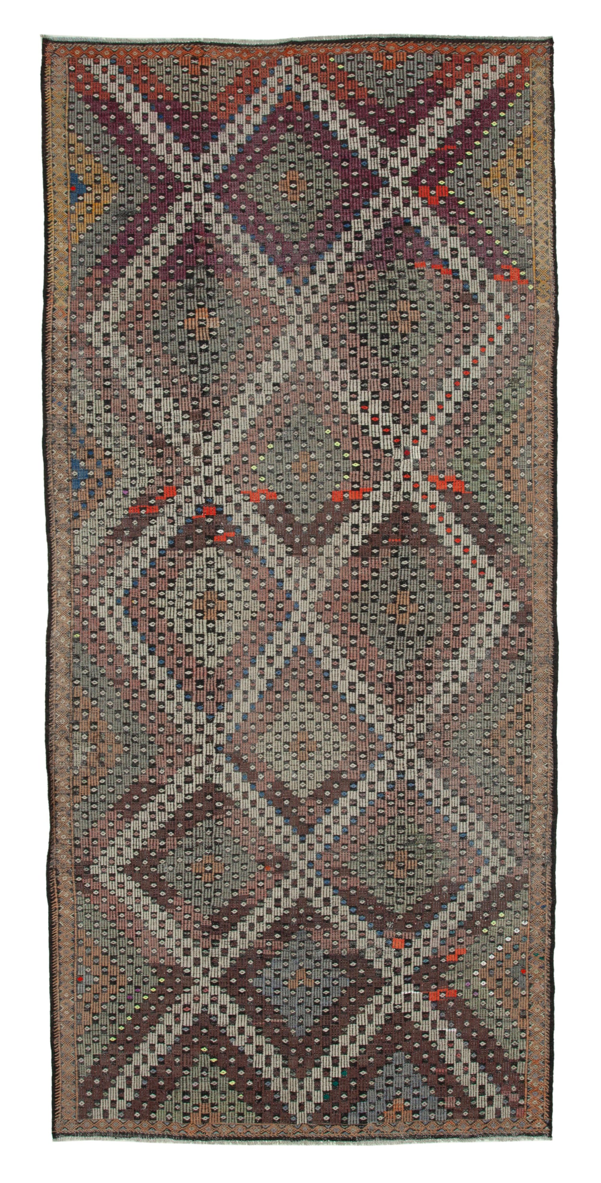 6 x 13 Beige Vintage Turkish Kilim Rug - 3889