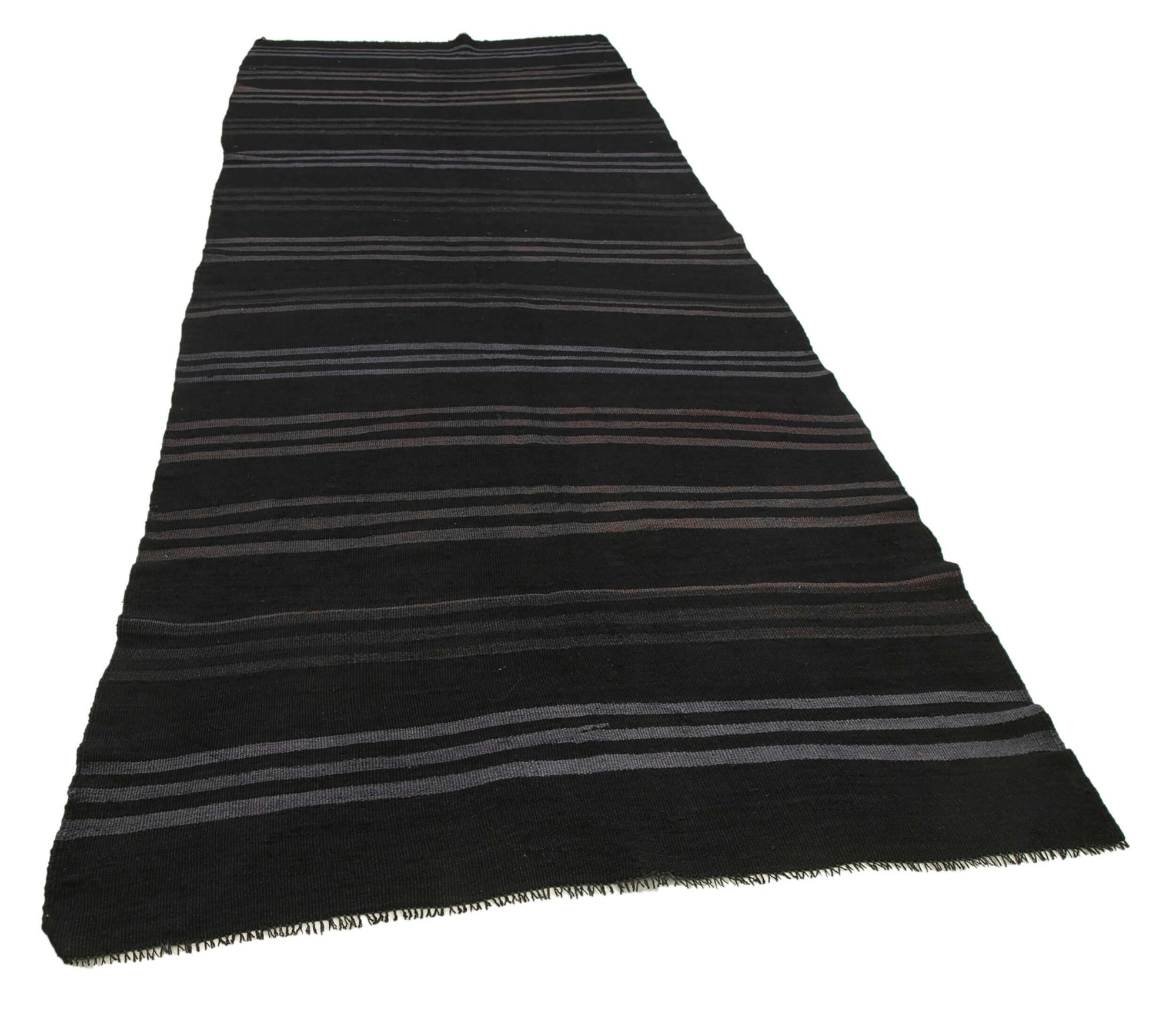 5 x 12 Black Vintage Turkish Kilim Rug - 3890