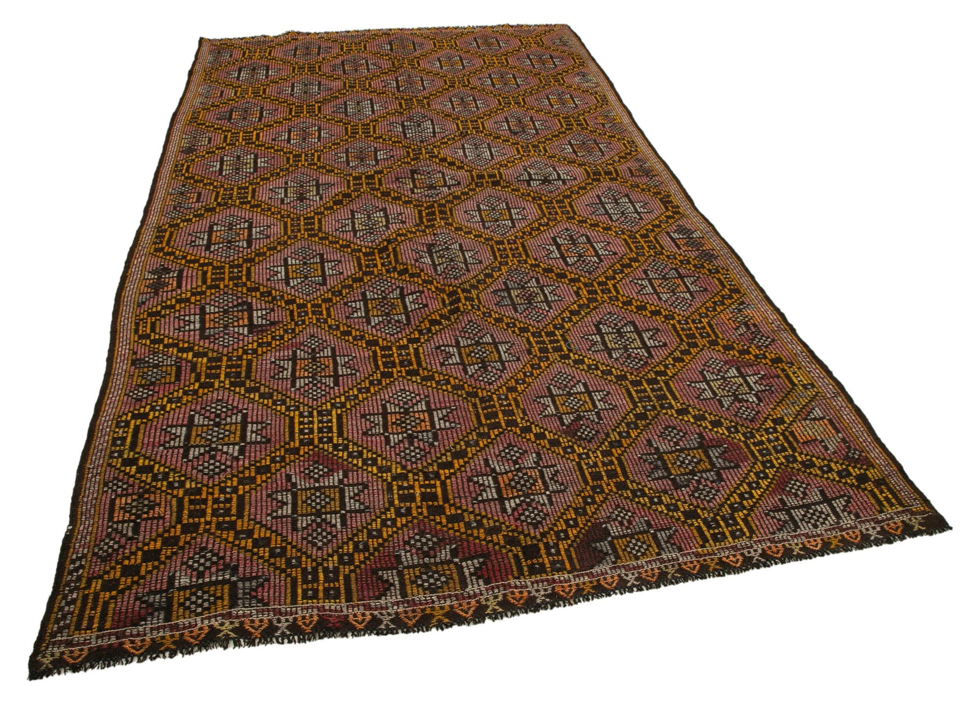 6 x 11 Brown Vintage Turkish Kilim Rug - 3893