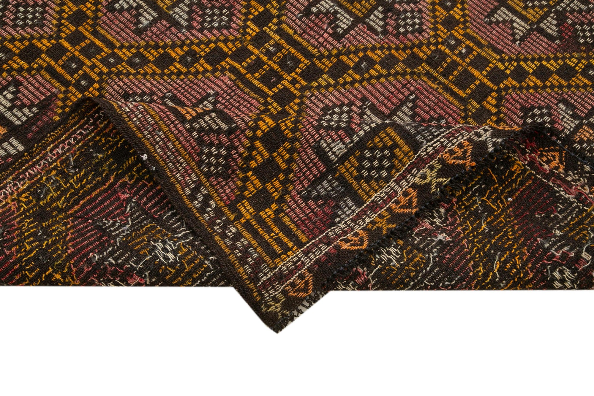 6 x 11 Brown Vintage Turkish Kilim Rug - 3893