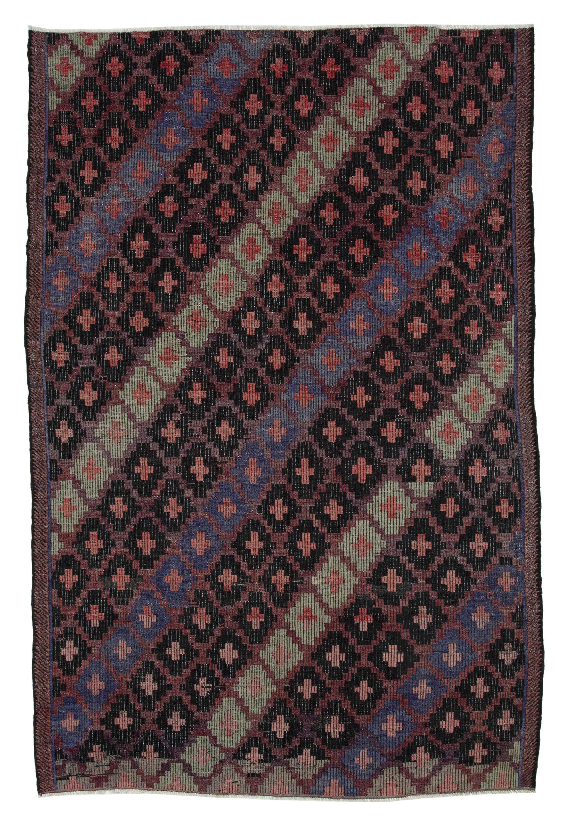 7 x 10 Brown Vintage Turkish Kilim Rug - 3896