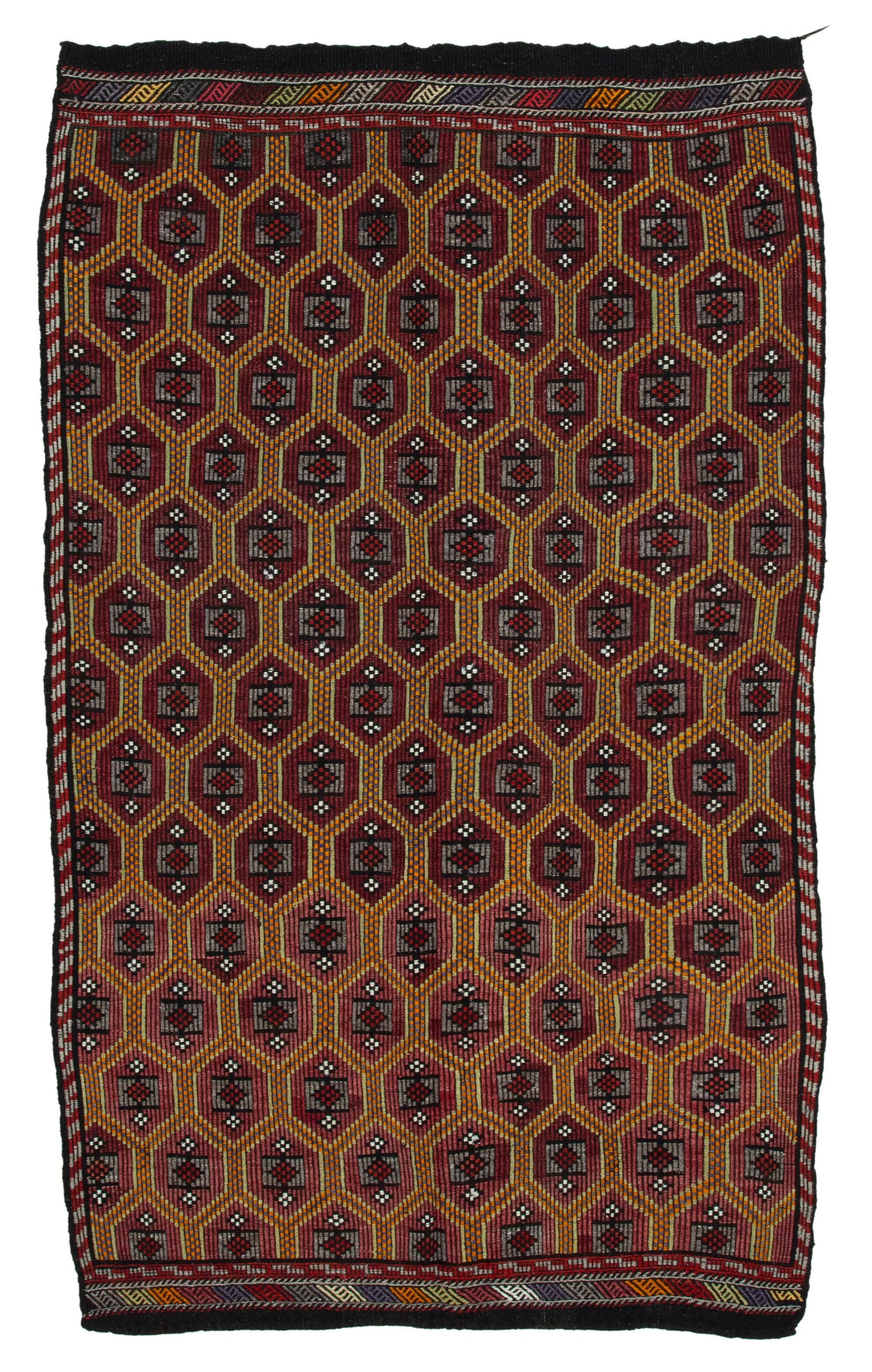 5 x 9 Brown Vintage Turkish Kilim Rug - 3905