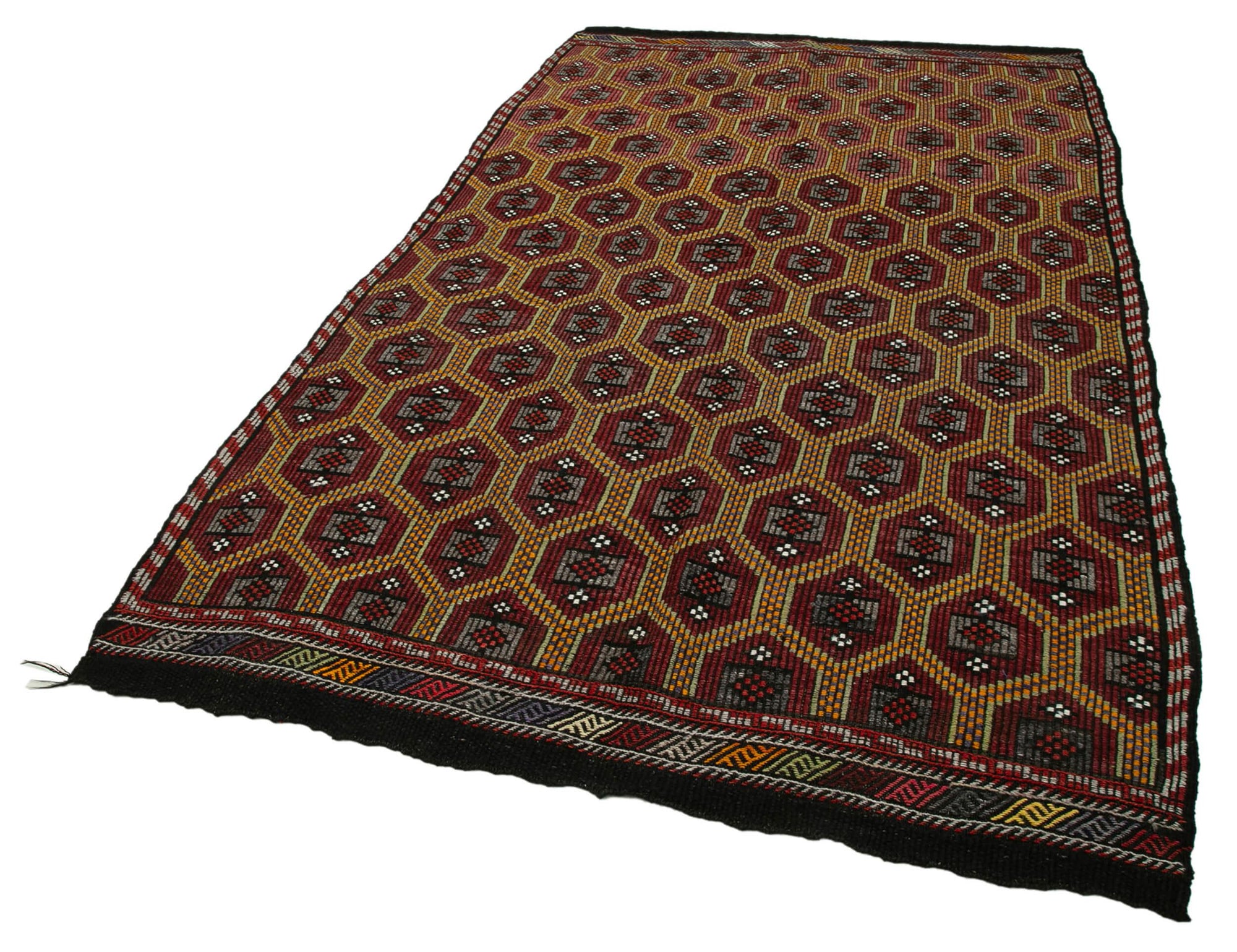 5 x 9 Brown Vintage Turkish Kilim Rug - 3905