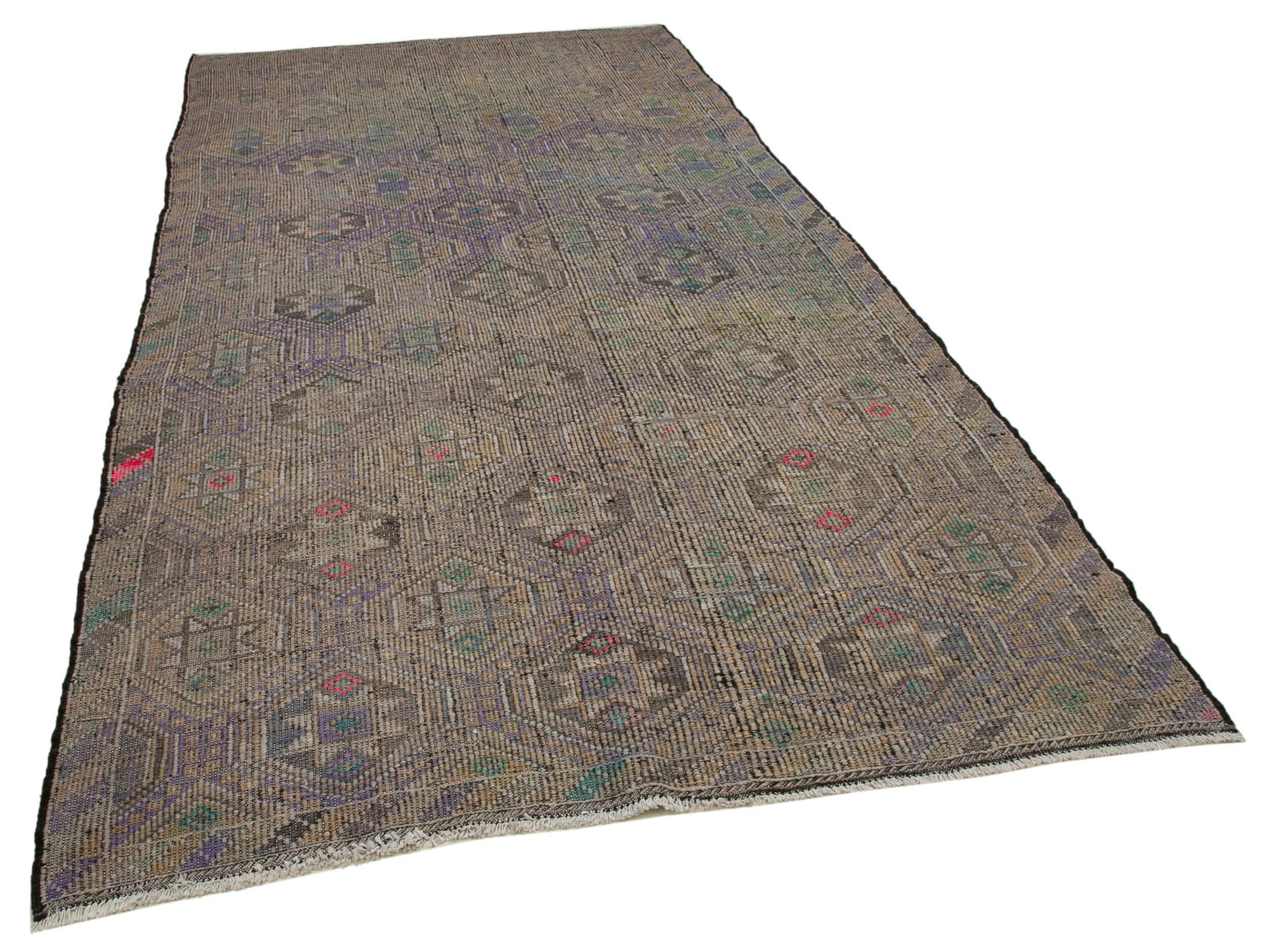 6 x 11 Beige Vintage Turkish Kilim Rug - 3923