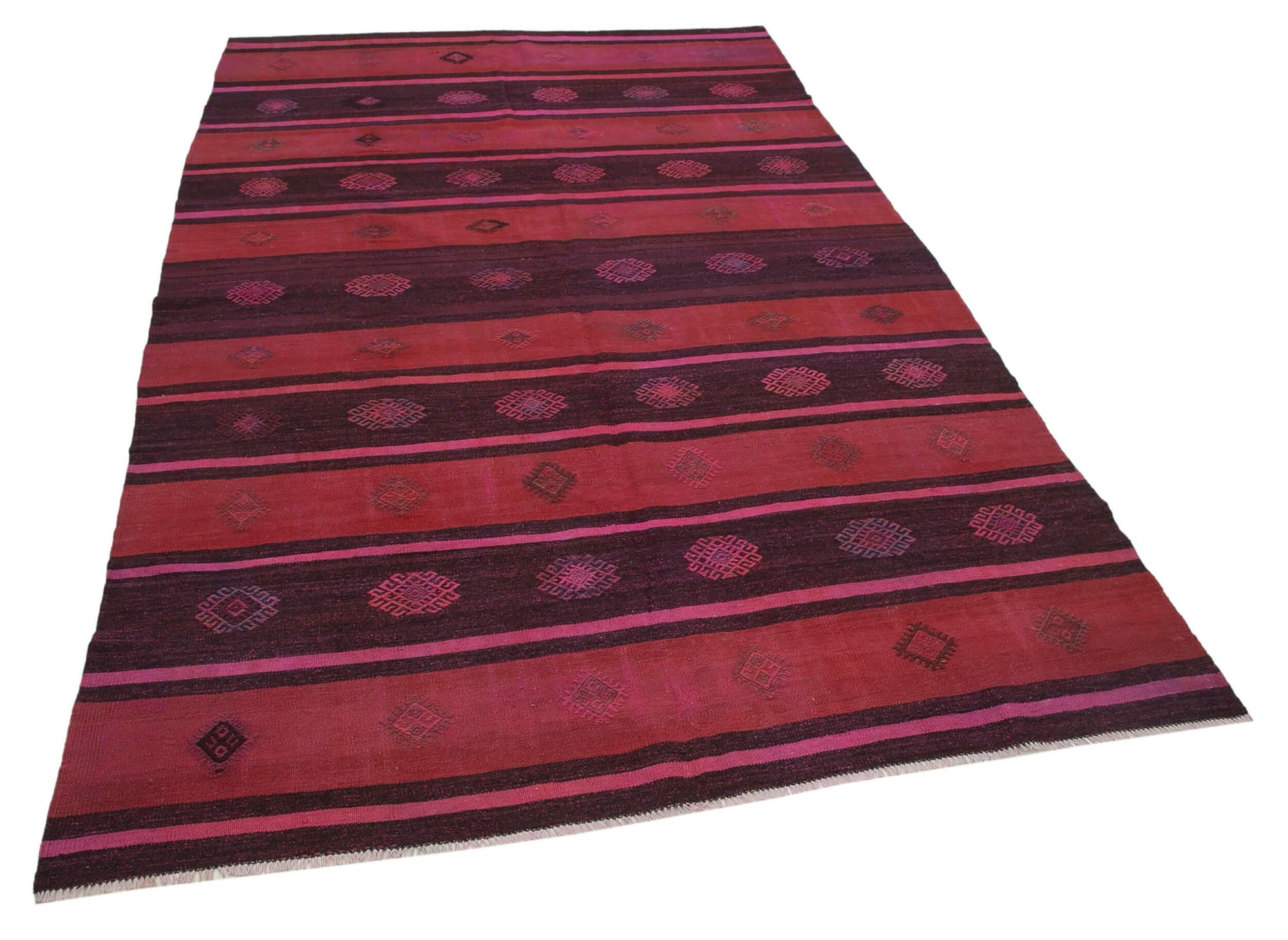 6 x 9 Pink Vintage Turkish Kilim Rug - 3935