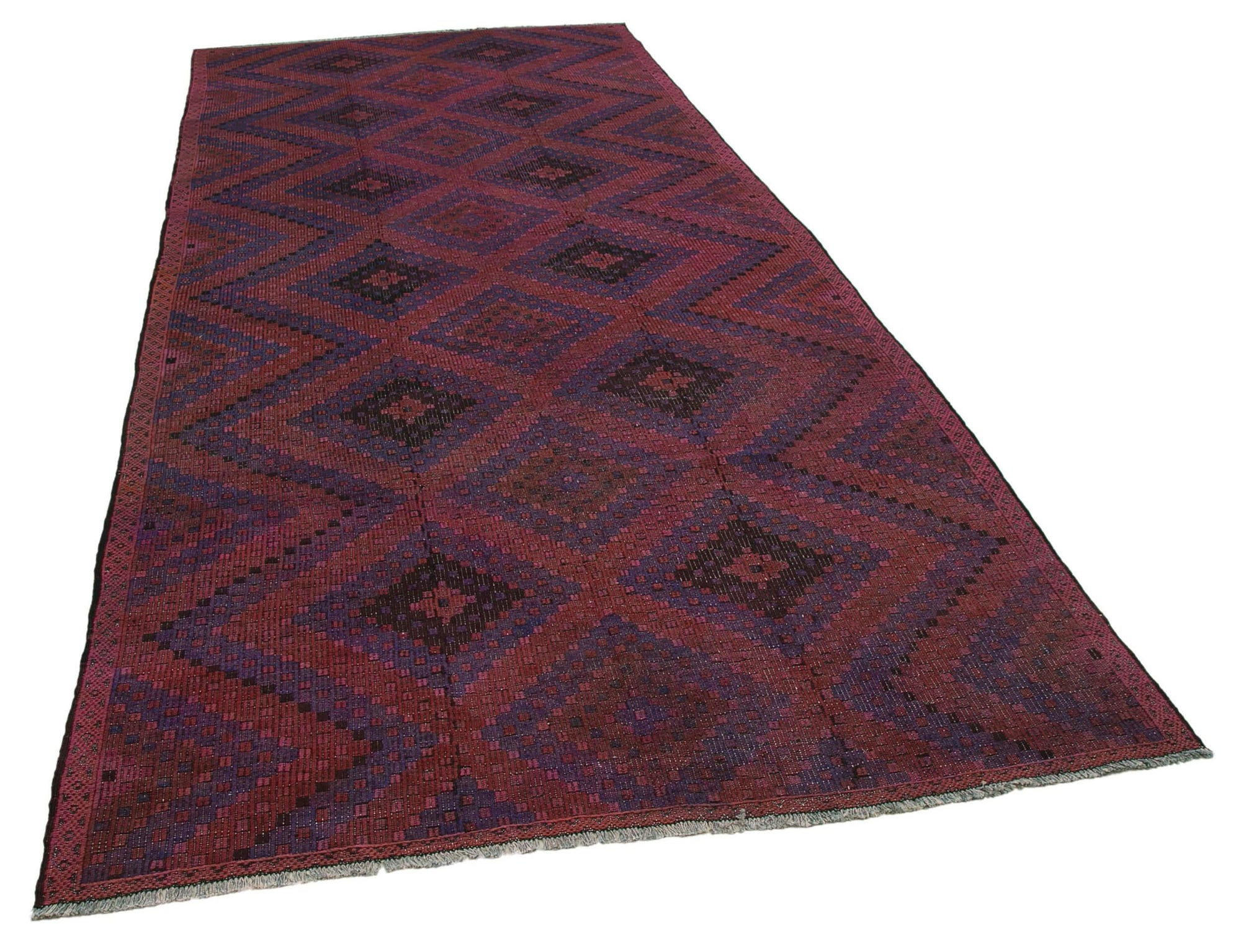 6 x 12 Red Vintage Turkish Kilim Rug - 3937