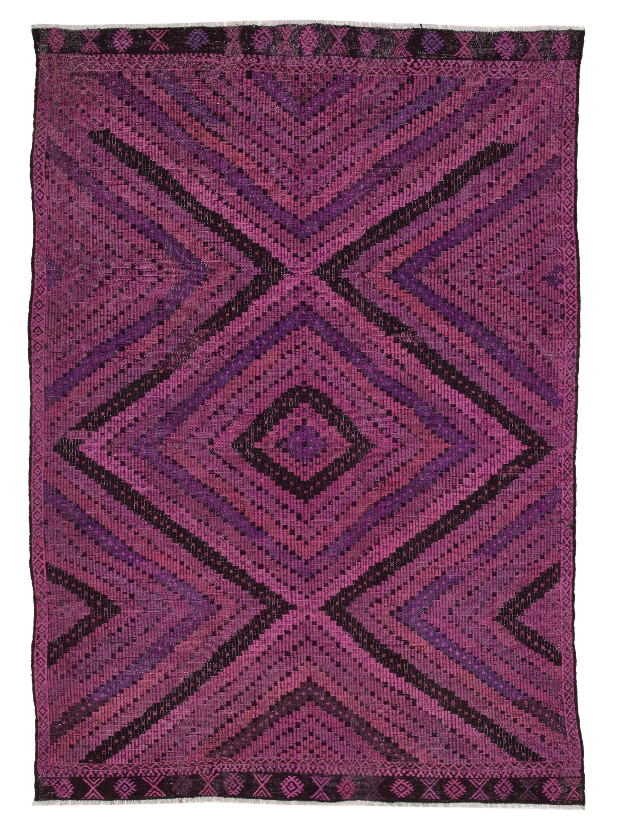 7 x 9 Pink Vintage Turkish Kilim Rug - 3940