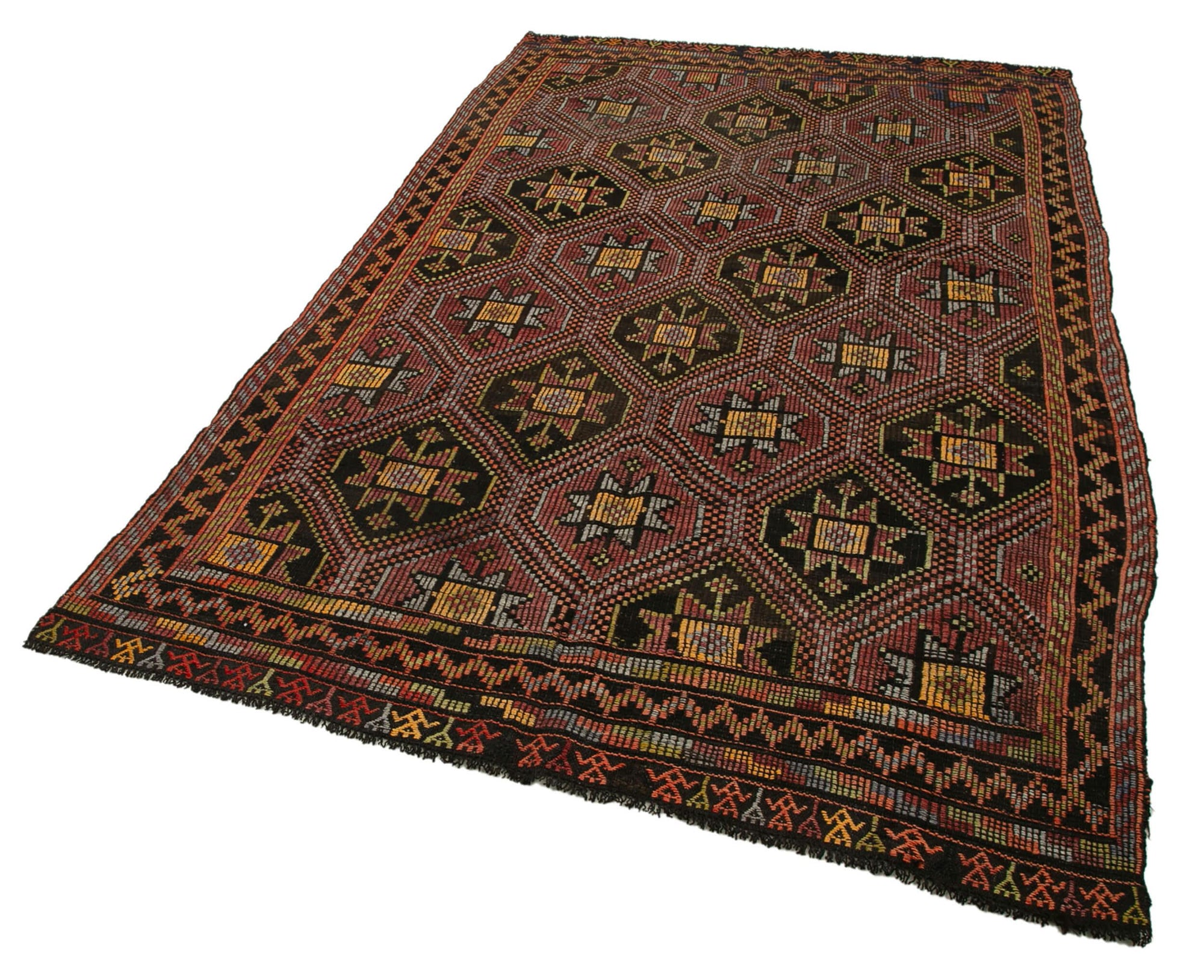 5 x 9 Red Vintage Turkish Kilim Rug - 3949