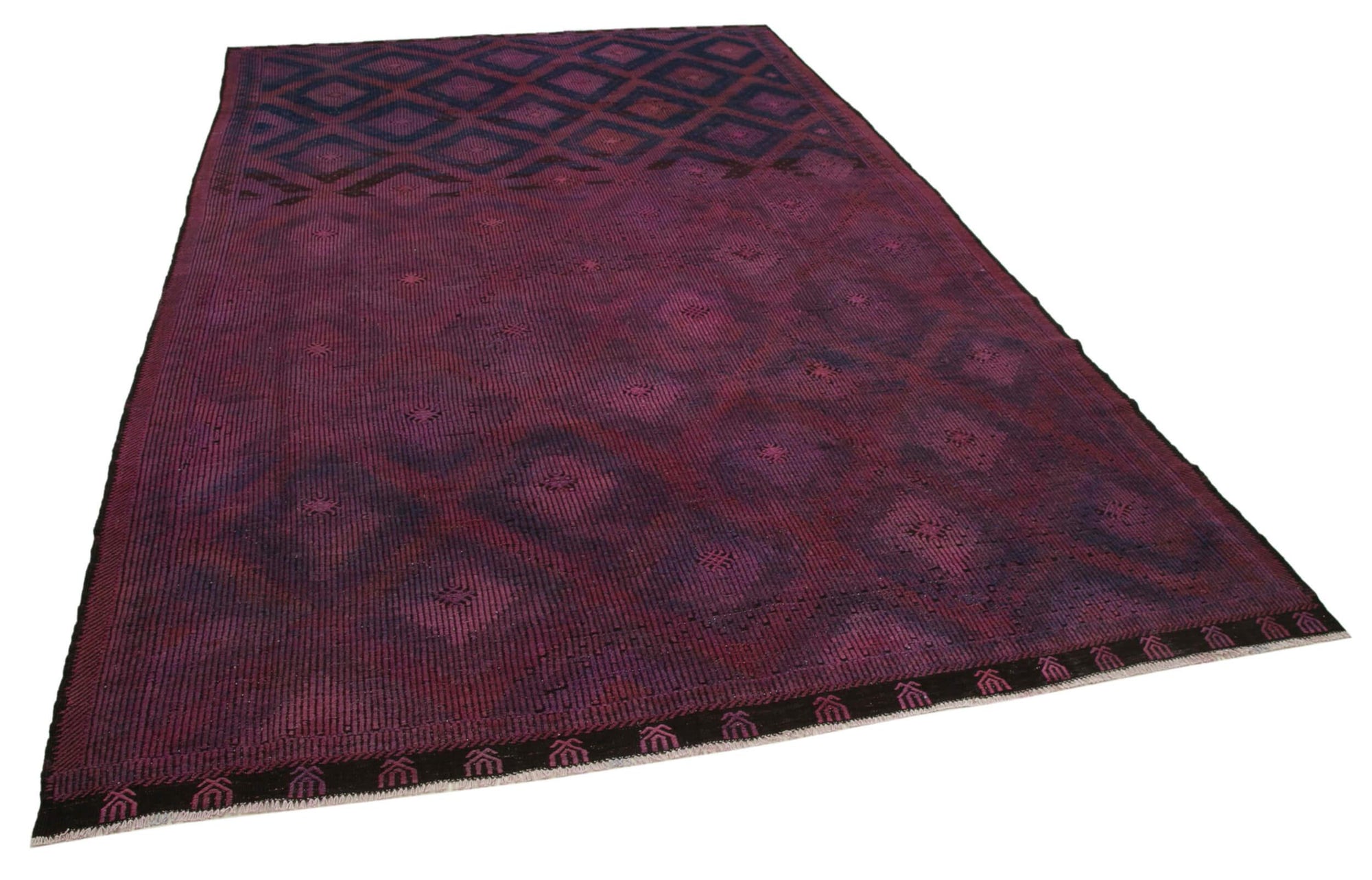 7 x 12 Pink Vintage Turkish Kilim Rug - 3951