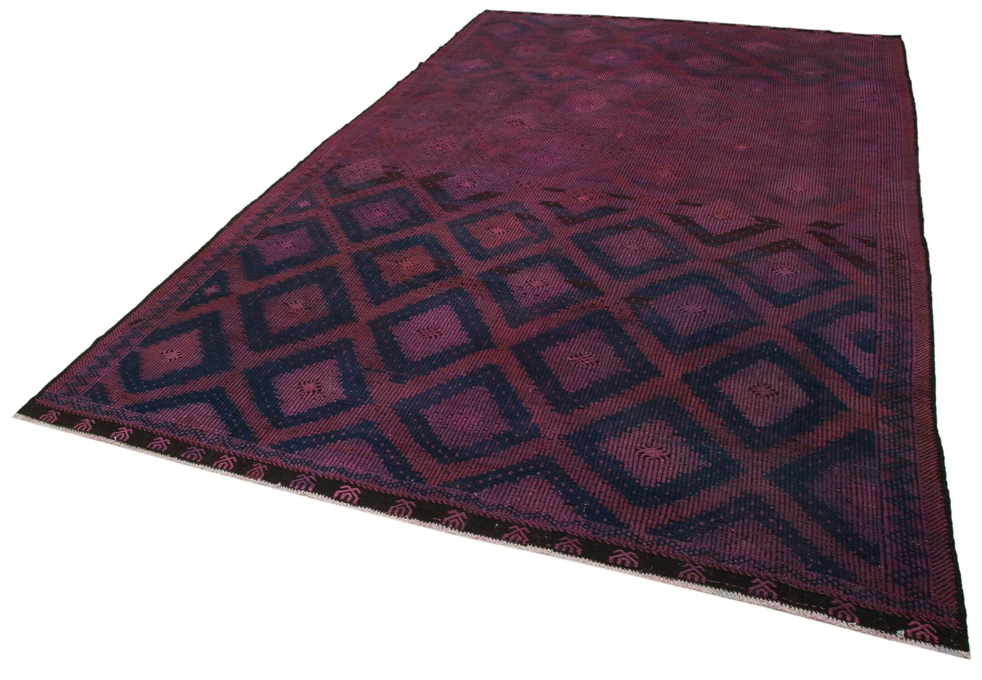 7 x 12 Pink Vintage Turkish Kilim Rug - 3951