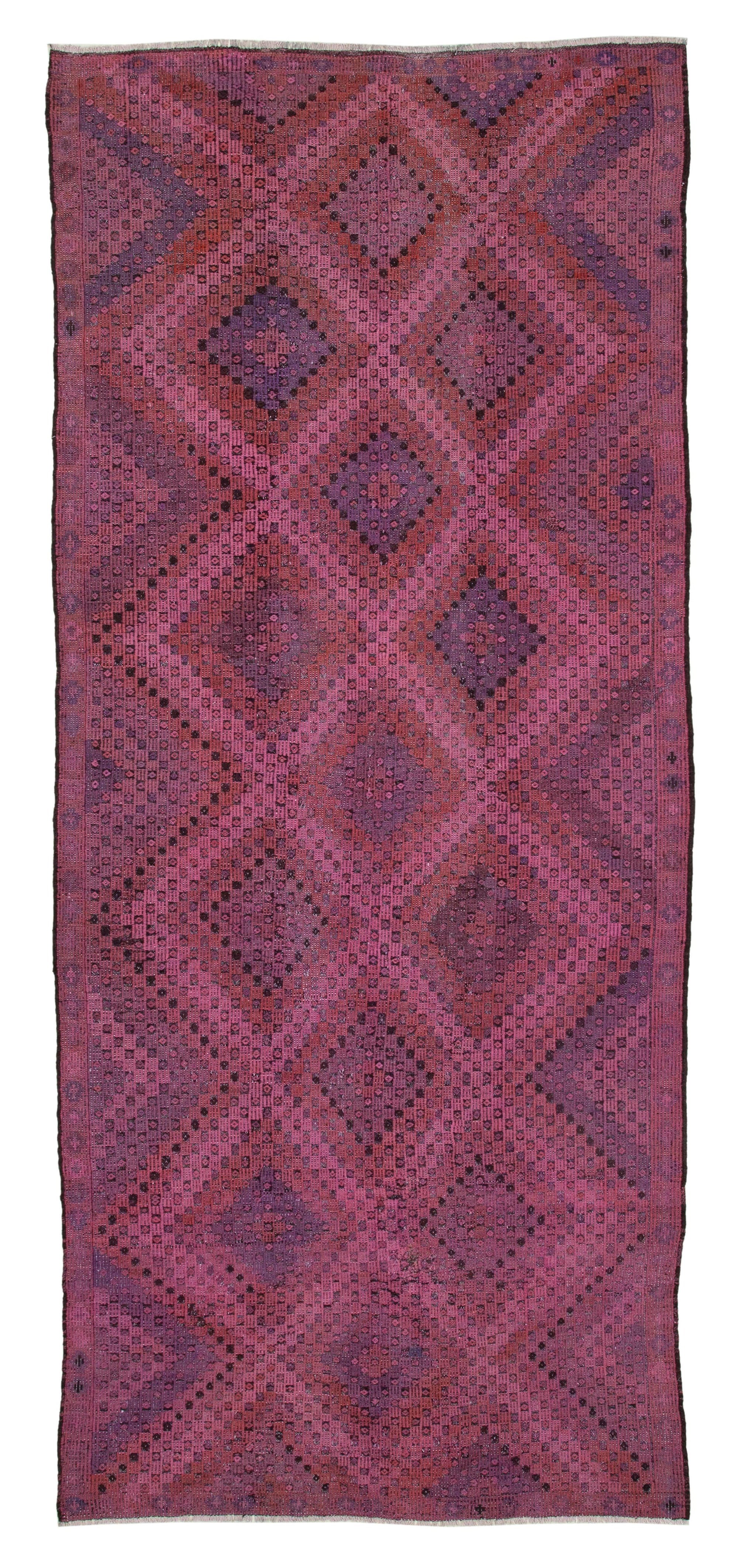 5 x 12 Pink Vintage Turkish Kilim Rug - 3957