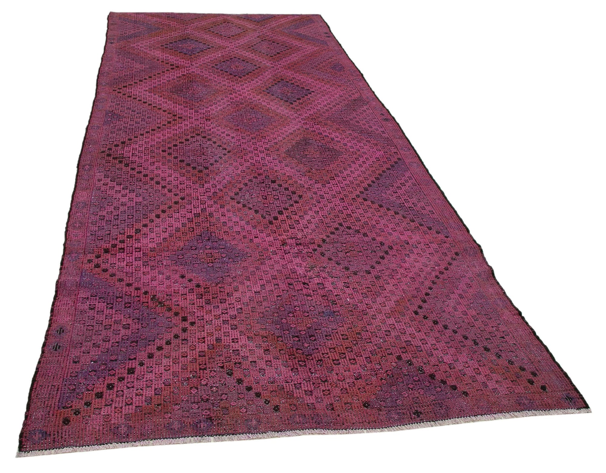 5 x 12 Pink Vintage Turkish Kilim Rug - 3957