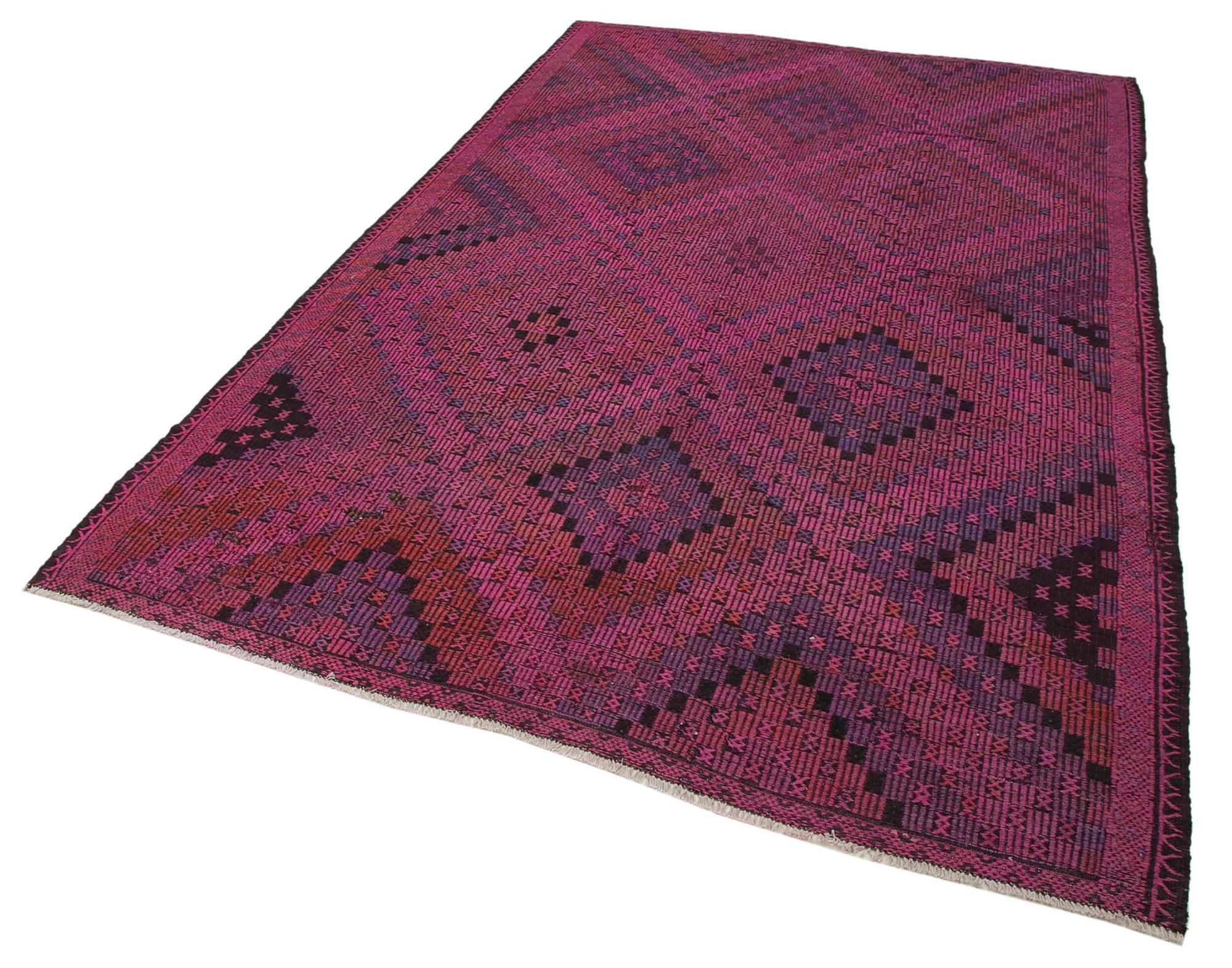 6 x 9 Pink Vintage Turkish Kilim Rug - 3959