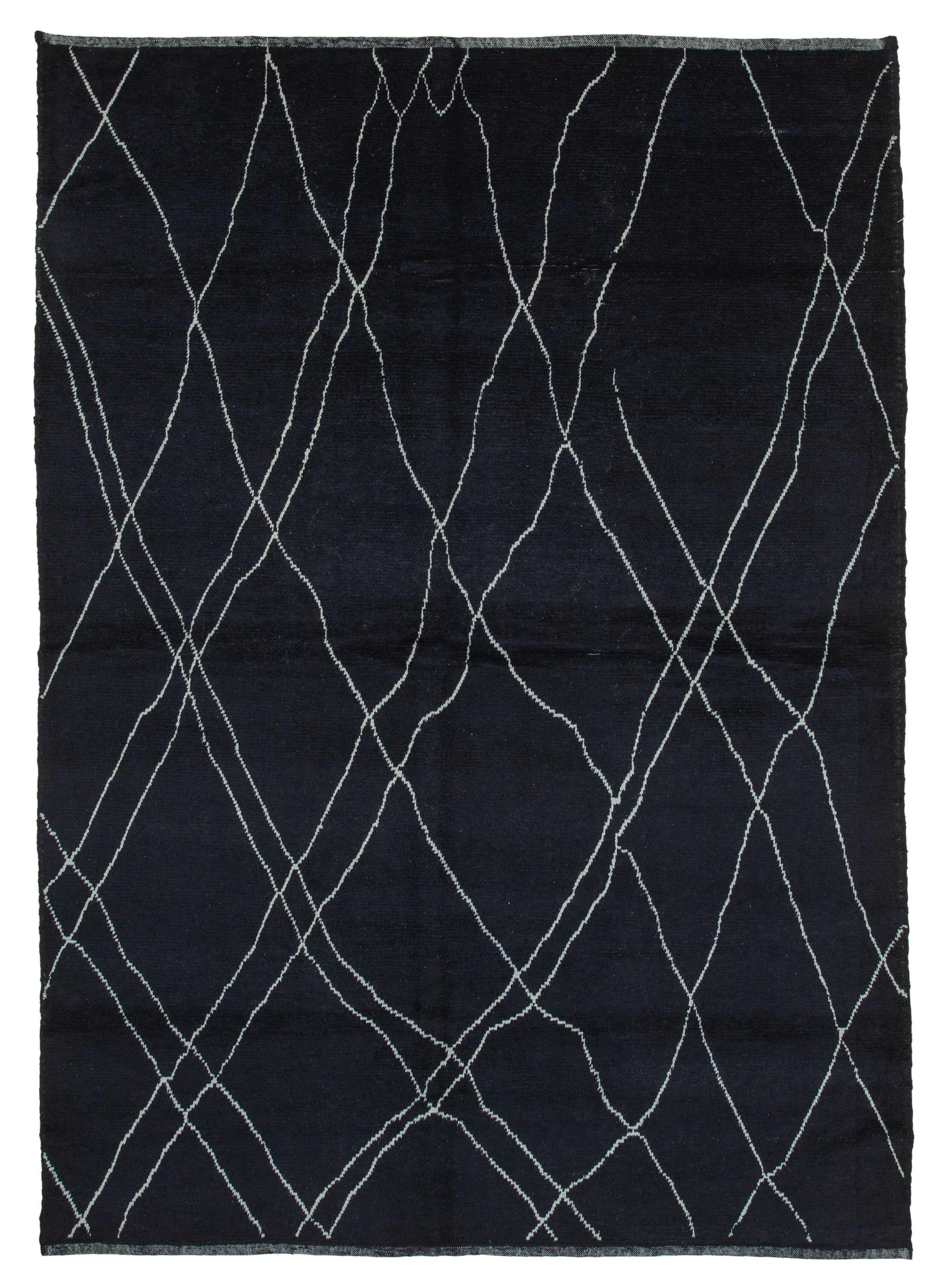 8 x 11 Black Moroccan Rug - 4018