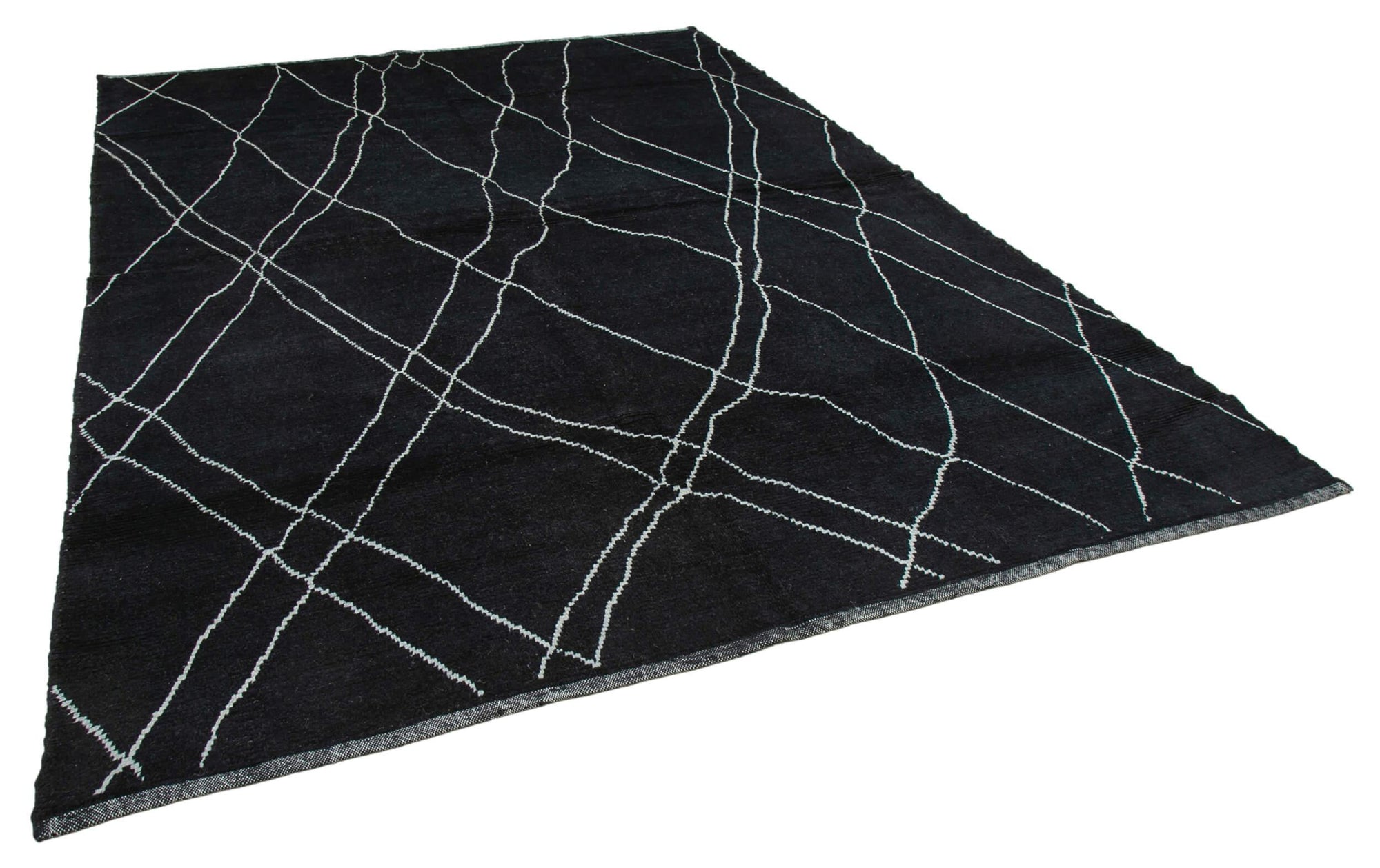 8 x 11 Black Moroccan Rug - 4018