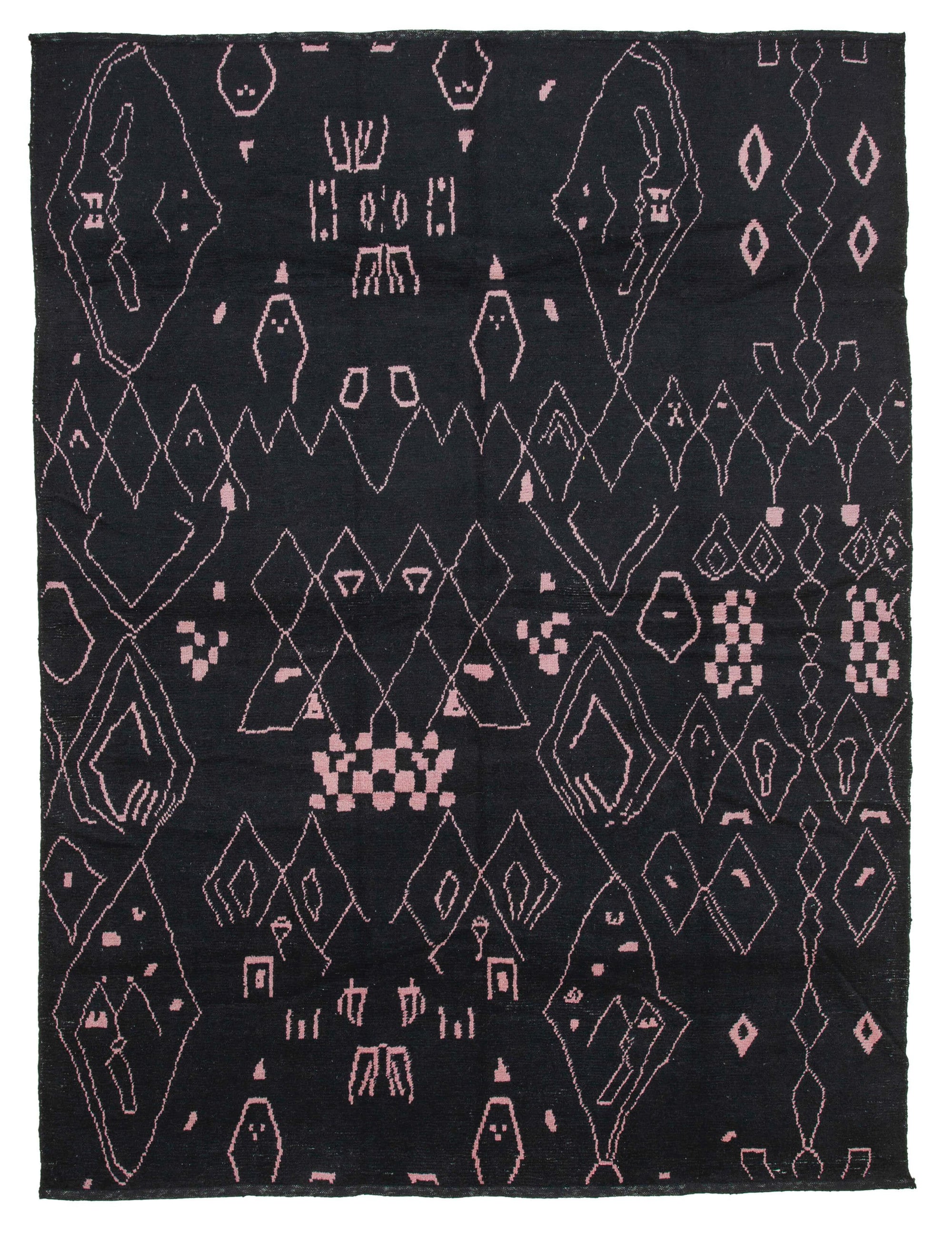 9 x 12 Black Moroccan Rug - 4008