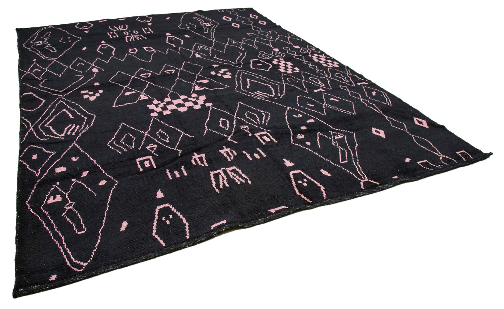 9 x 12 Black Moroccan Rug - 4008