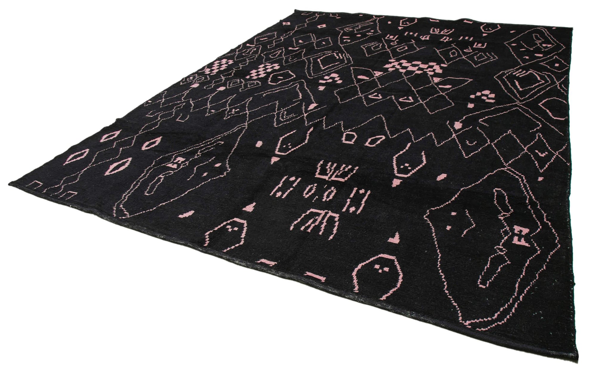 9 x 12 Black Moroccan Rug - 4008