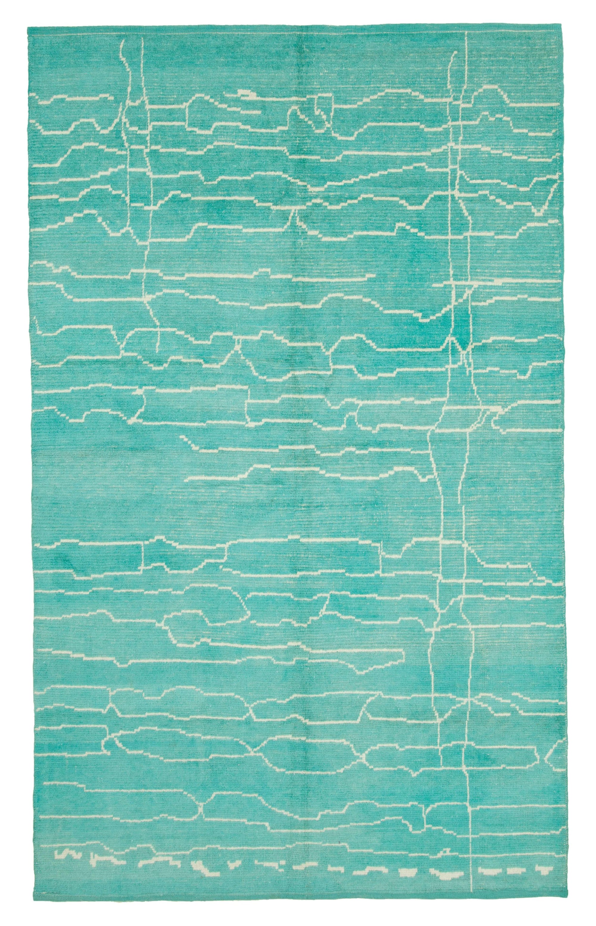 7 x 11 Turquoise Moroccan Rug - 3997