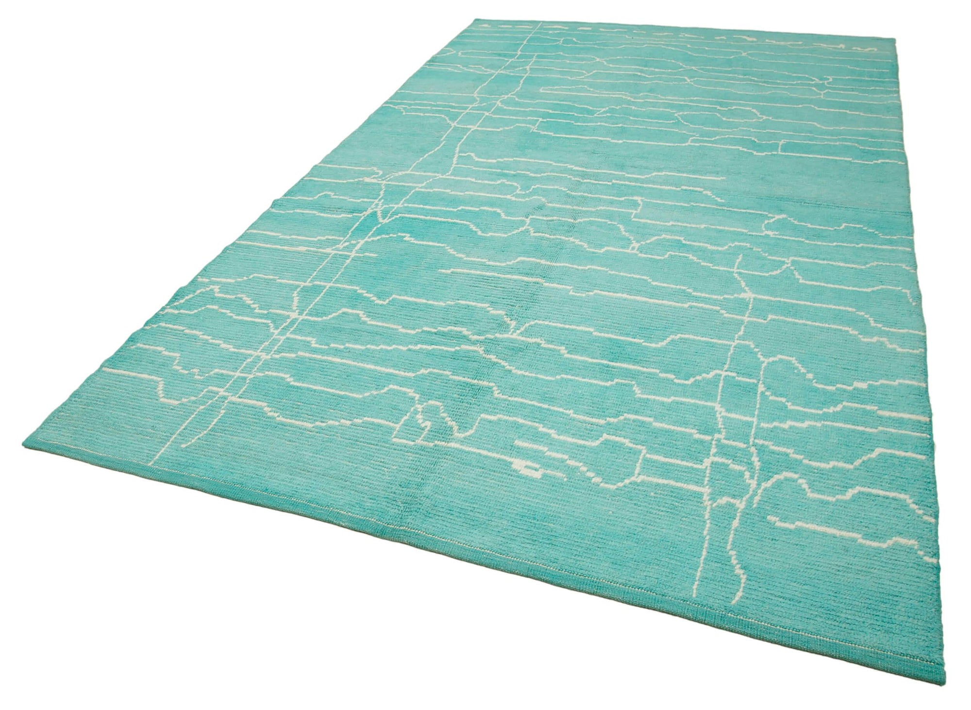 7 x 11 Turquoise Moroccan Rug - 3997