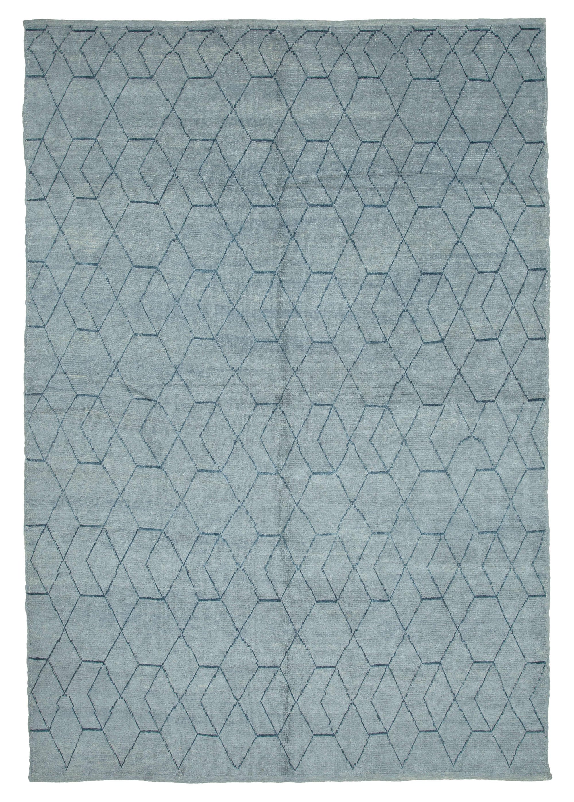 9 x 13 Blue Moroccan Rug - 3984