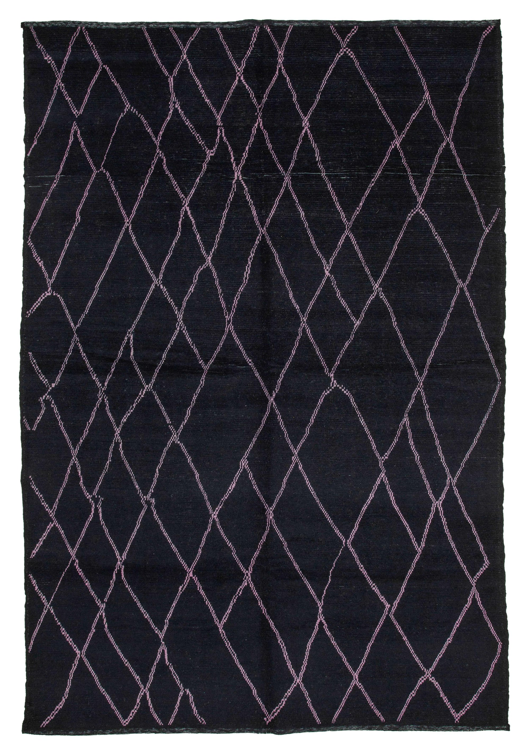 9 x 13 Black Moroccan Rug - 3981