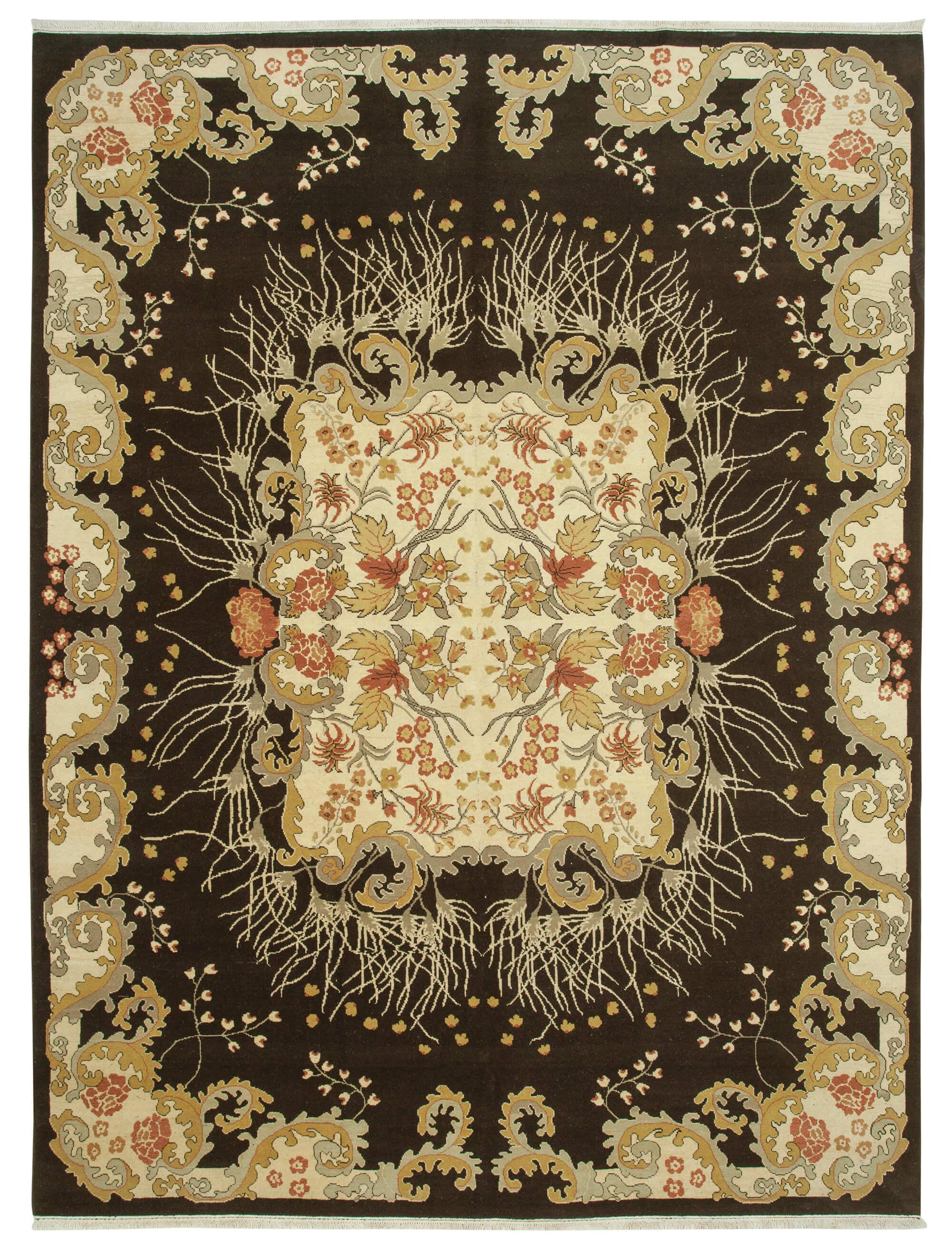 9 x 13 Beige Oushak Rug - 4022