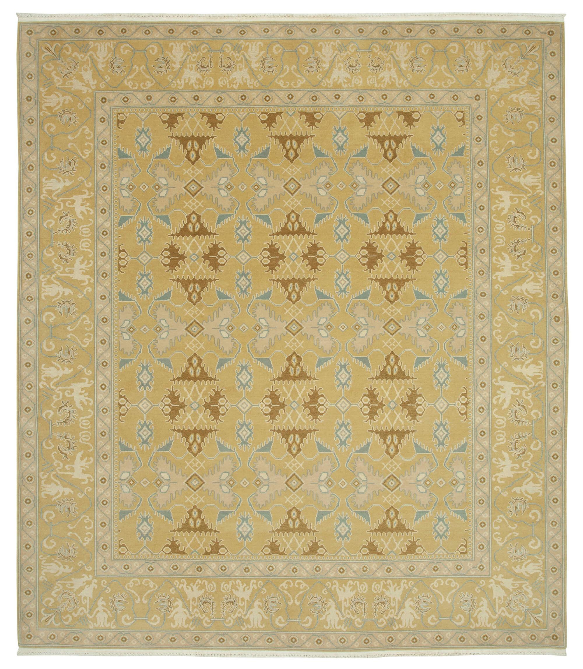 10 x 11 Yellow Oushak Rug - 4027