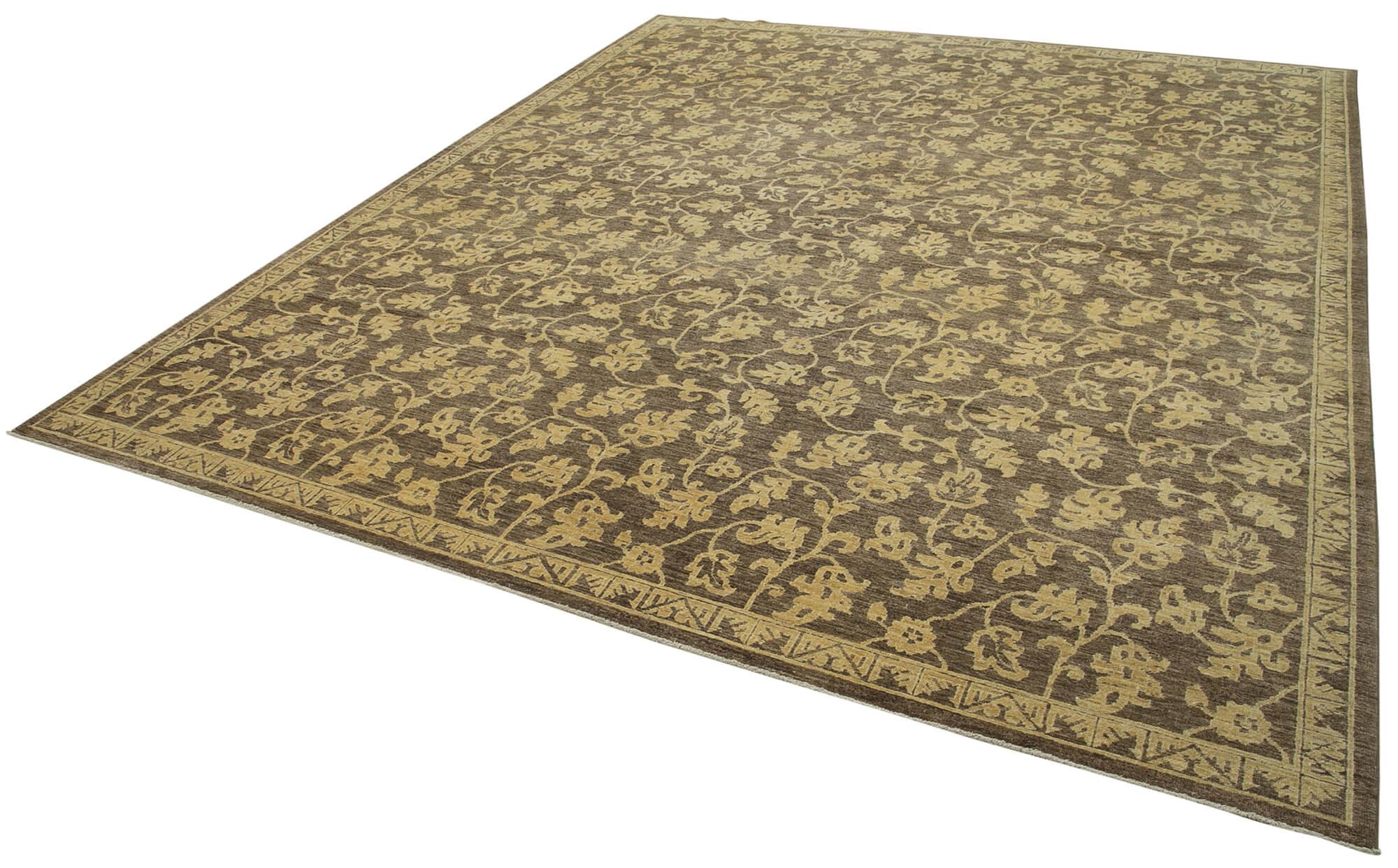 9 x 11 Brown Oushak Rug - 4030