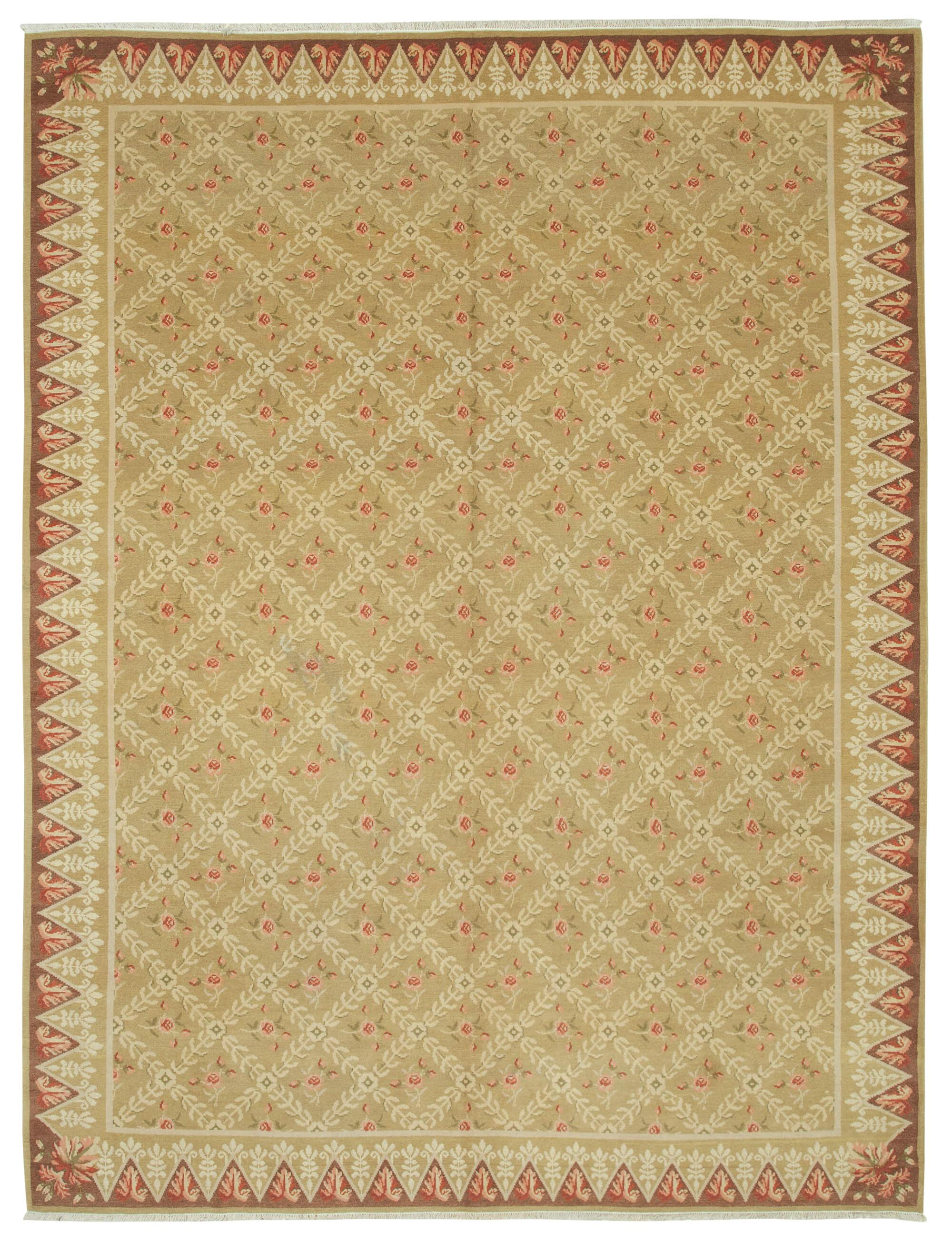 9 x 12 Beige Oushak Rug - 4035