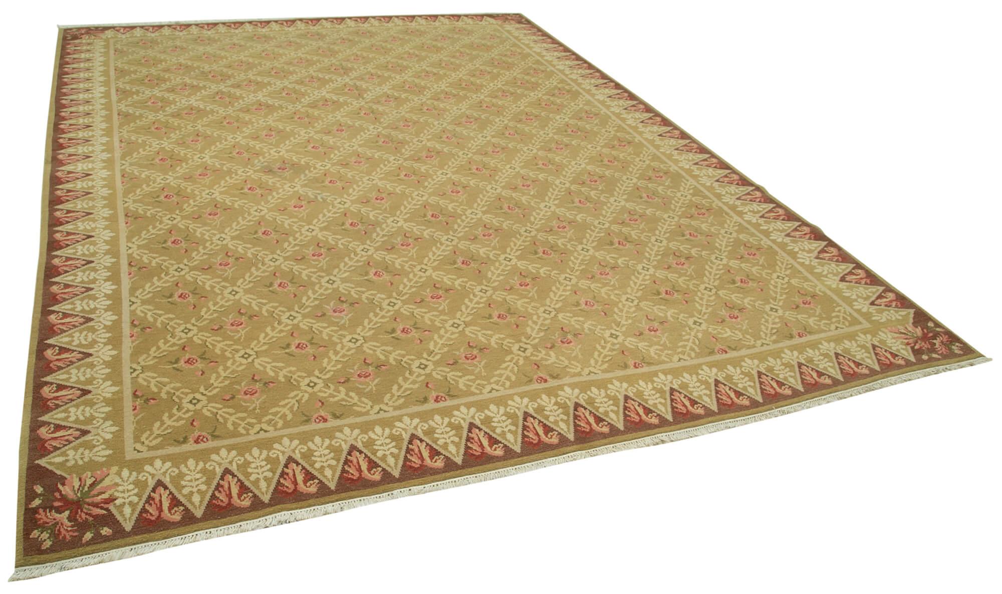 9 x 12 Beige Oushak Rug - 4035