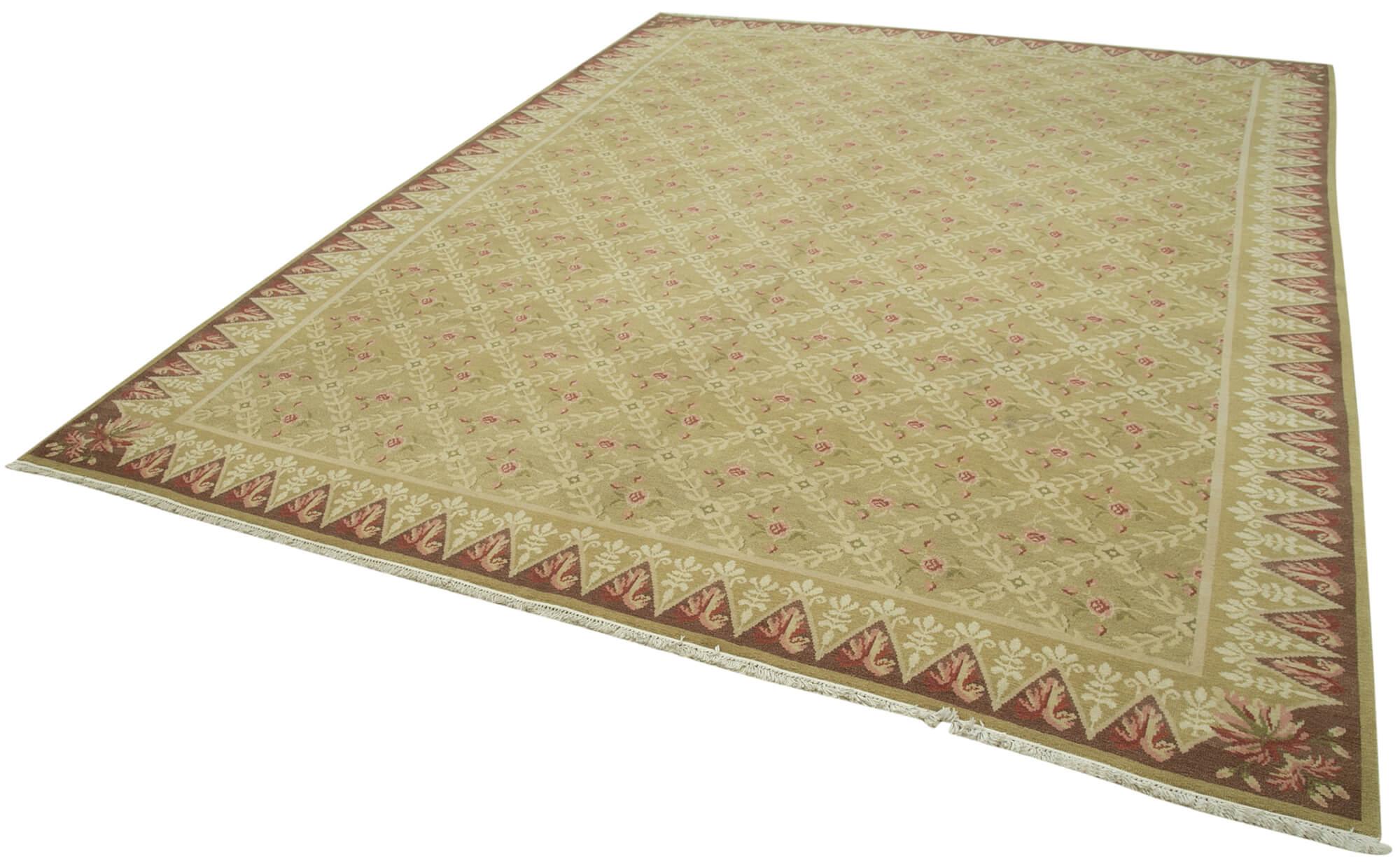 9 x 12 Beige Oushak Rug - 4035