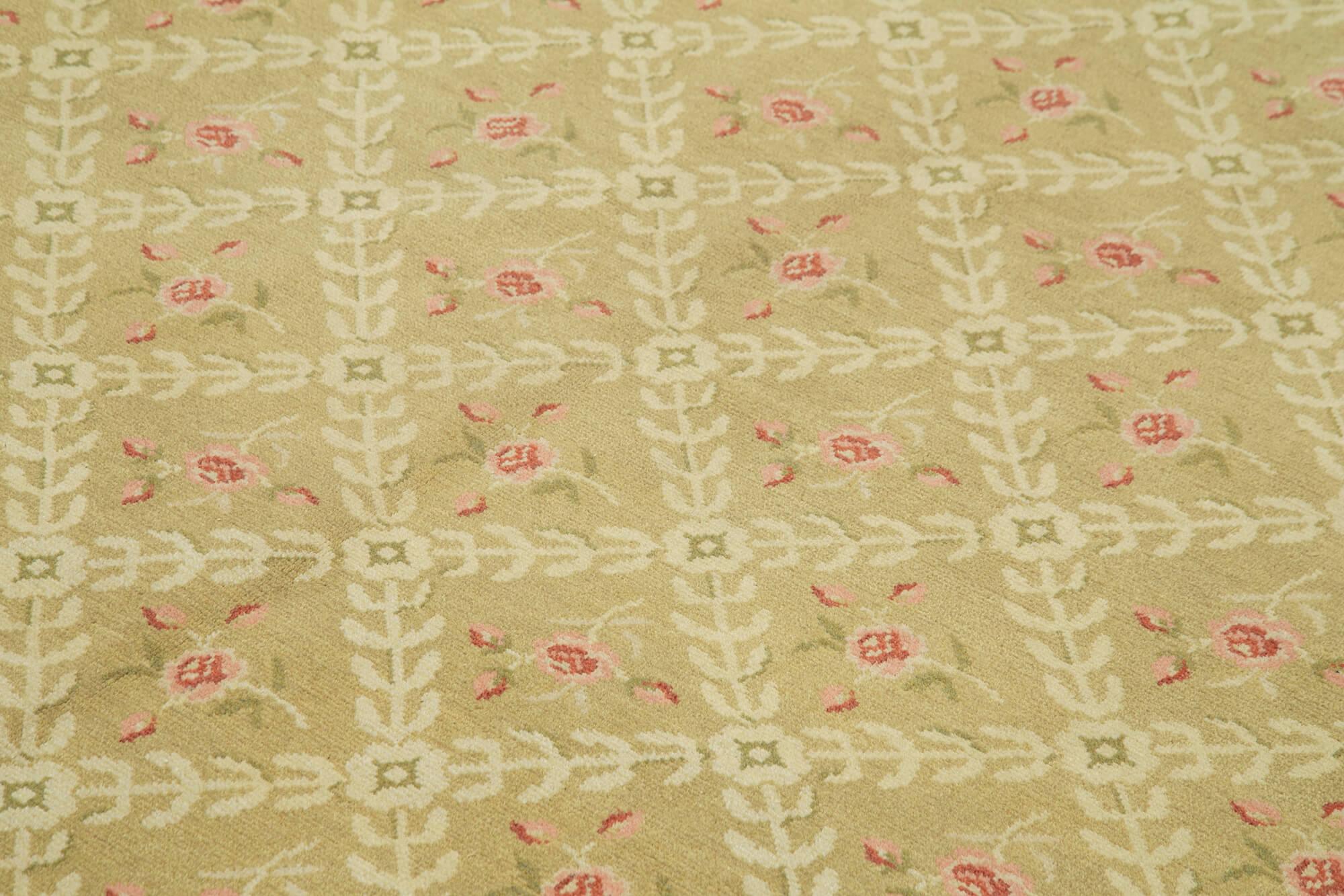 9 x 12 Beige Oushak Rug - 4035