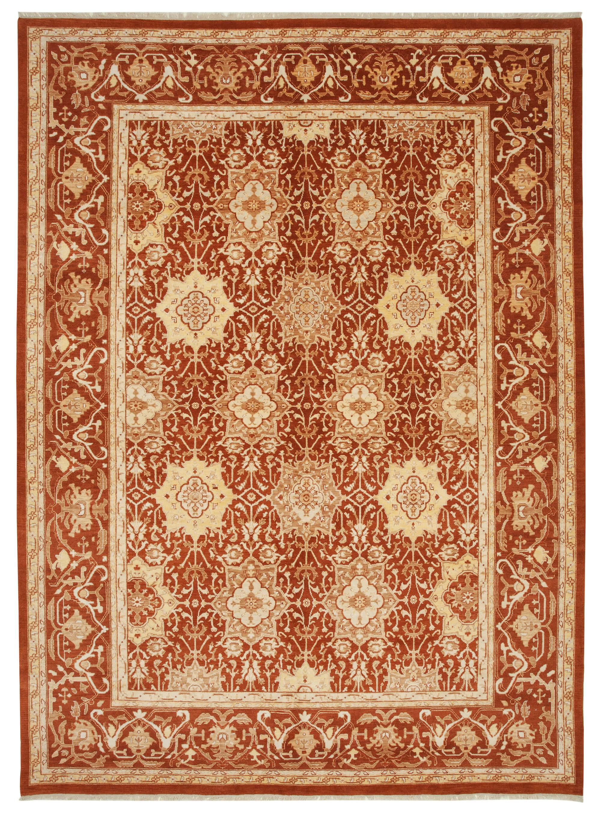 10 x 13 Red Oushak Rug - 4036