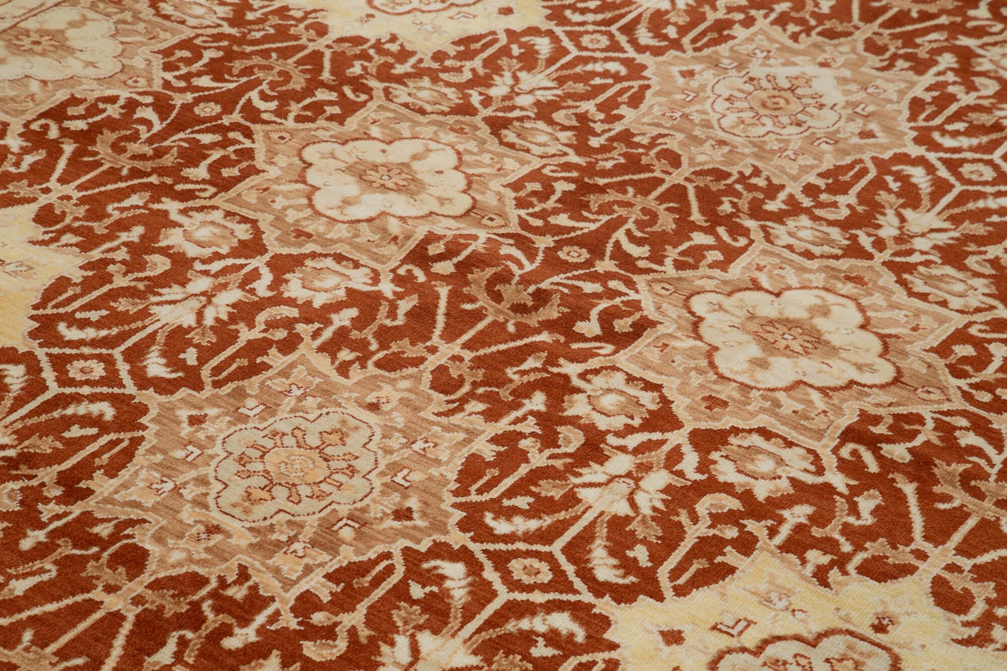 10 x 13 Red Oushak Rug - 4036