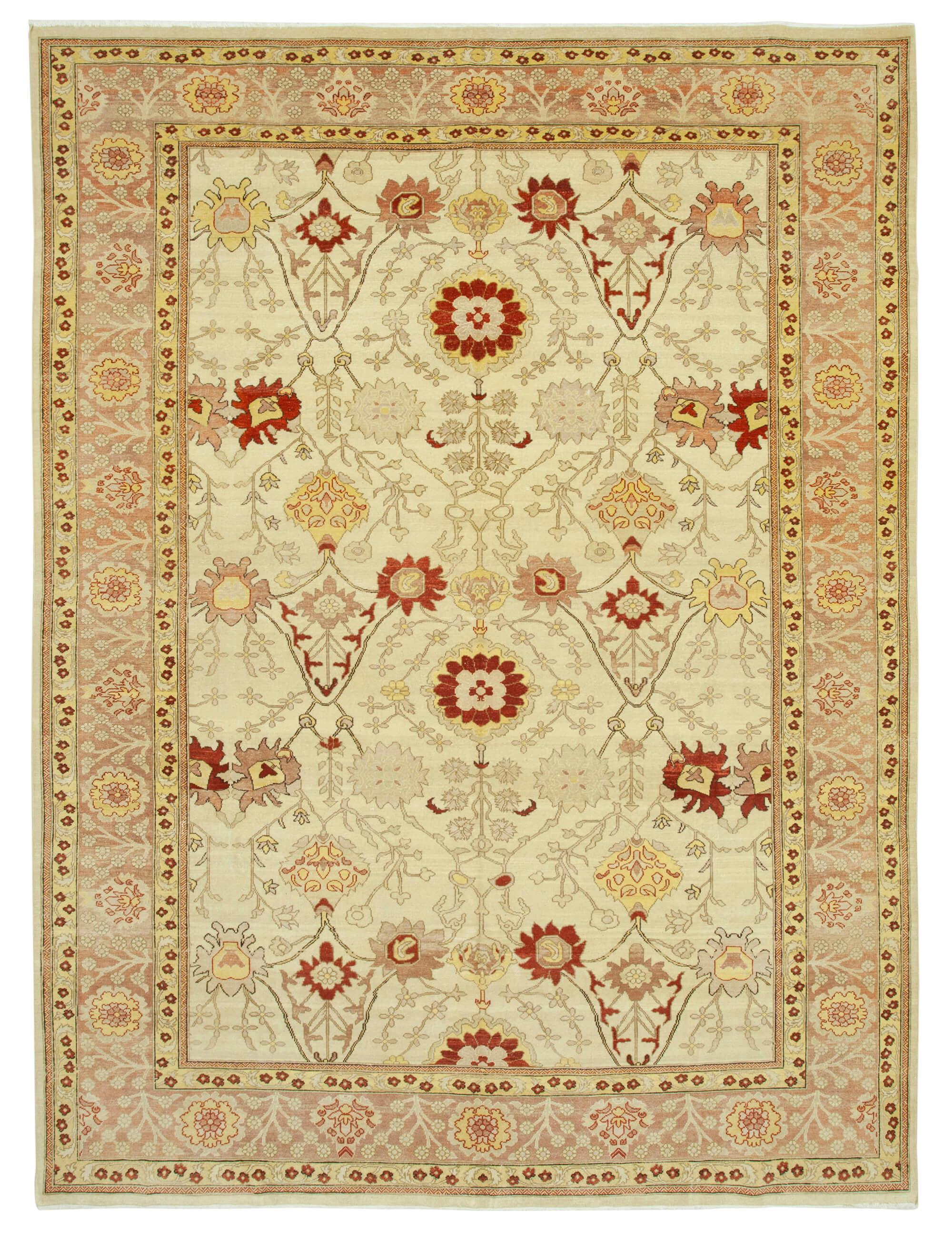 9 x 12 Beige Oushak Rug - 4057