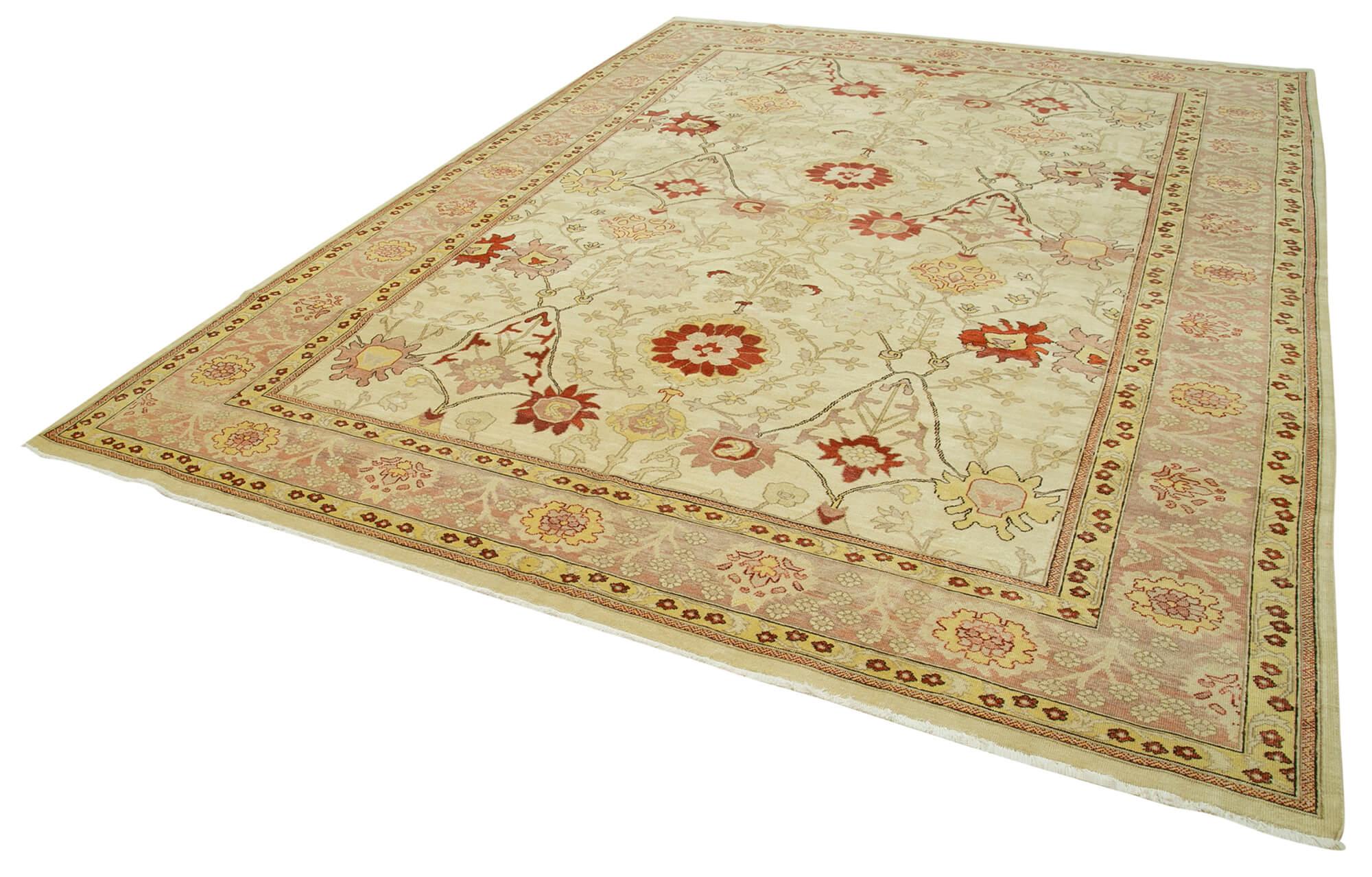 9 x 12 Beige Oushak Rug - 4057