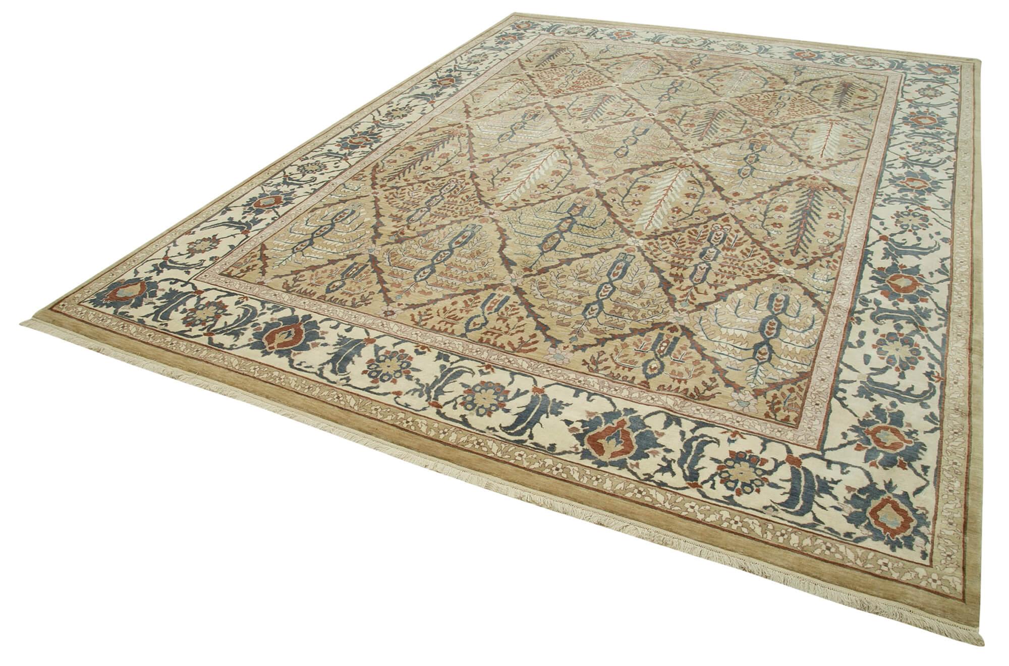 9 x 12 Beige Oushak Rug - 4062