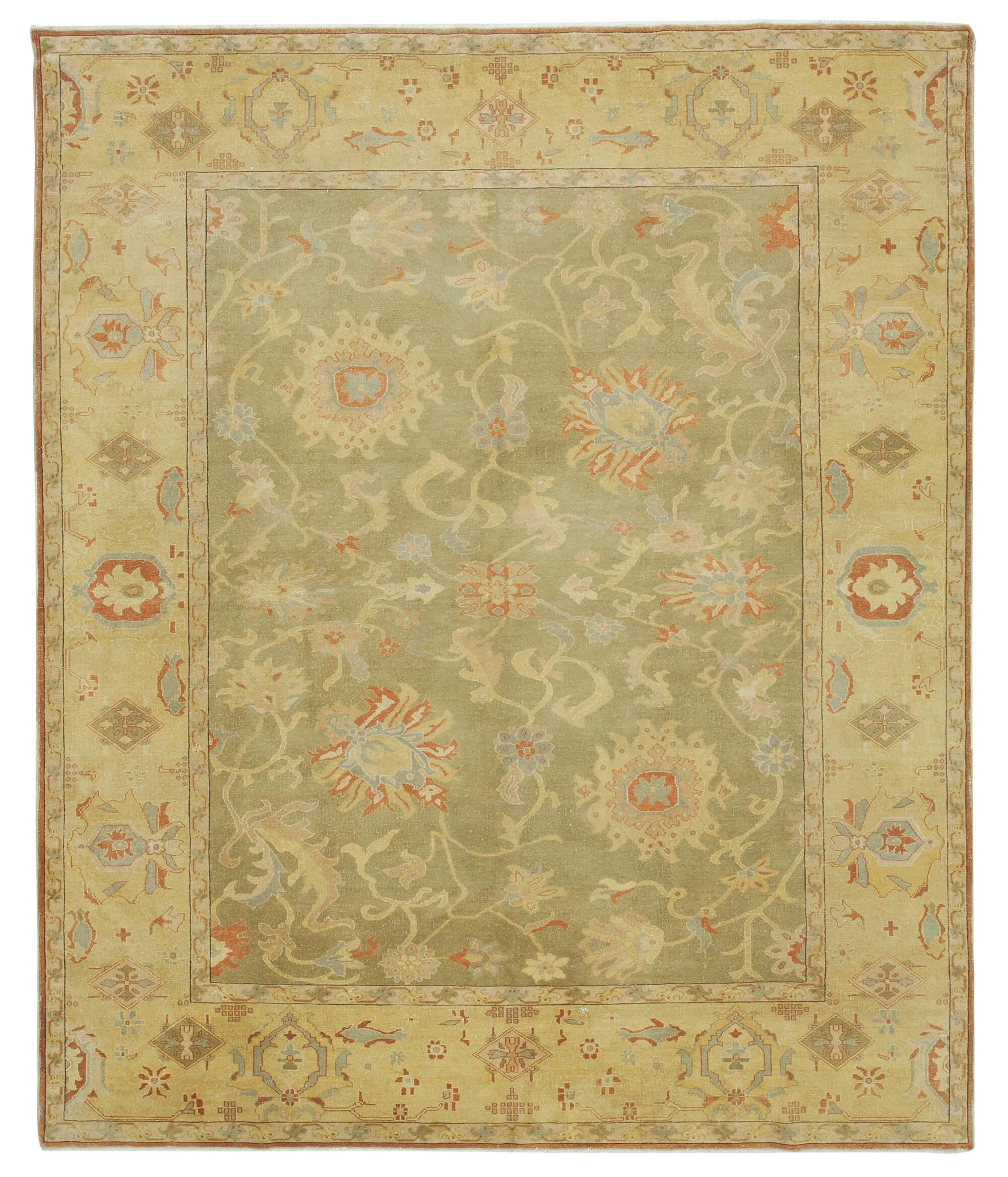 8 x 10 Yellow Oushak Rug - 4064