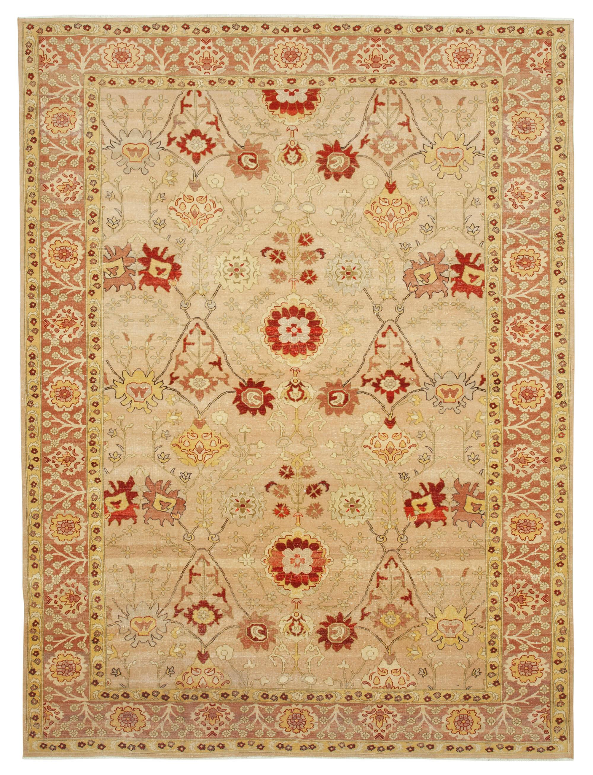 9 x 12 Beige Oushak Rug - 4065