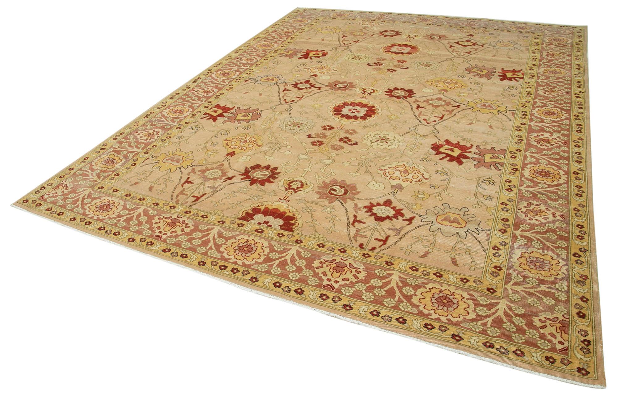 9 x 12 Beige Oushak Rug - 4065