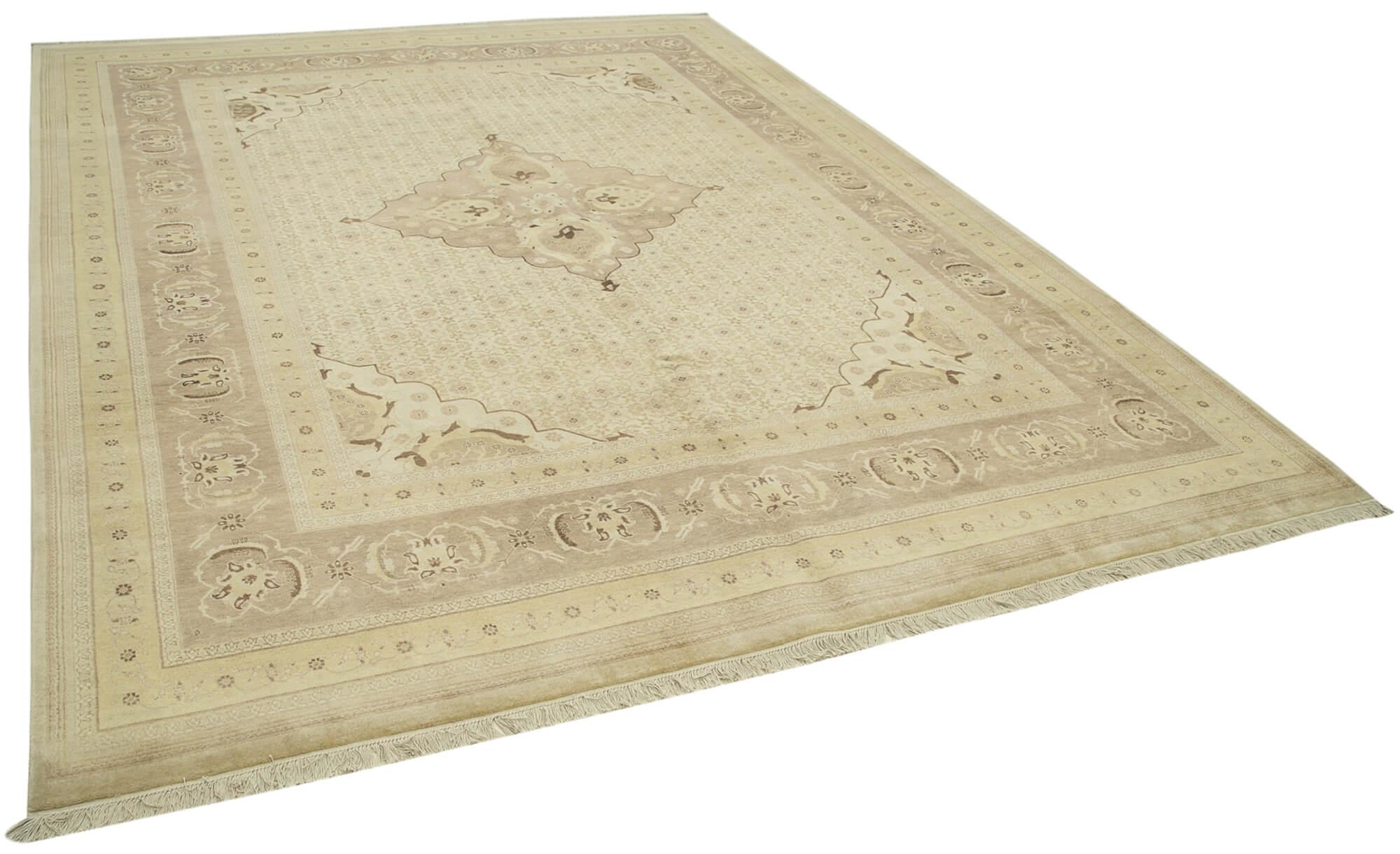 9 x 12 Beige Oushak Rug - 4070