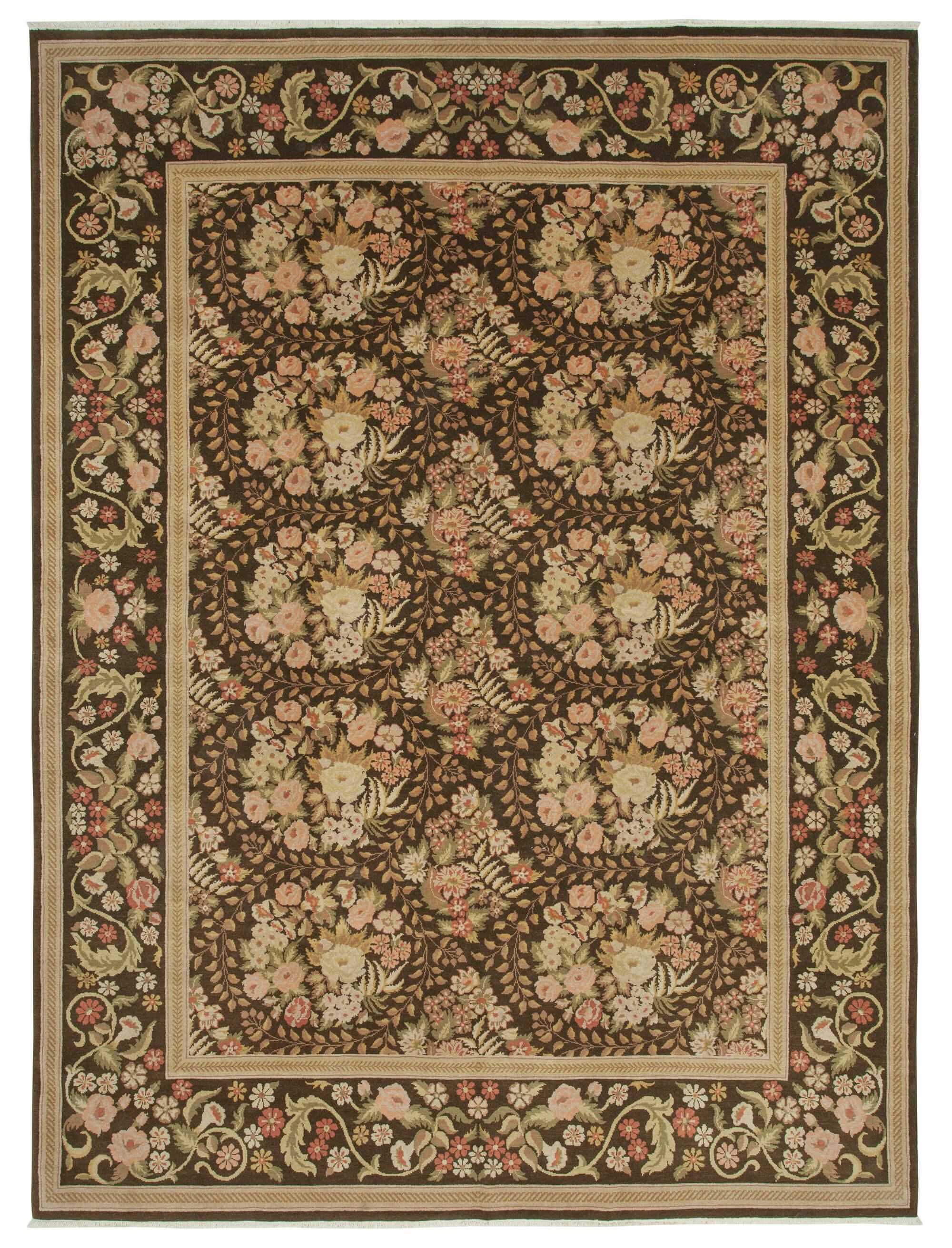 10 x 13 Beige Oushak Rug - 4075