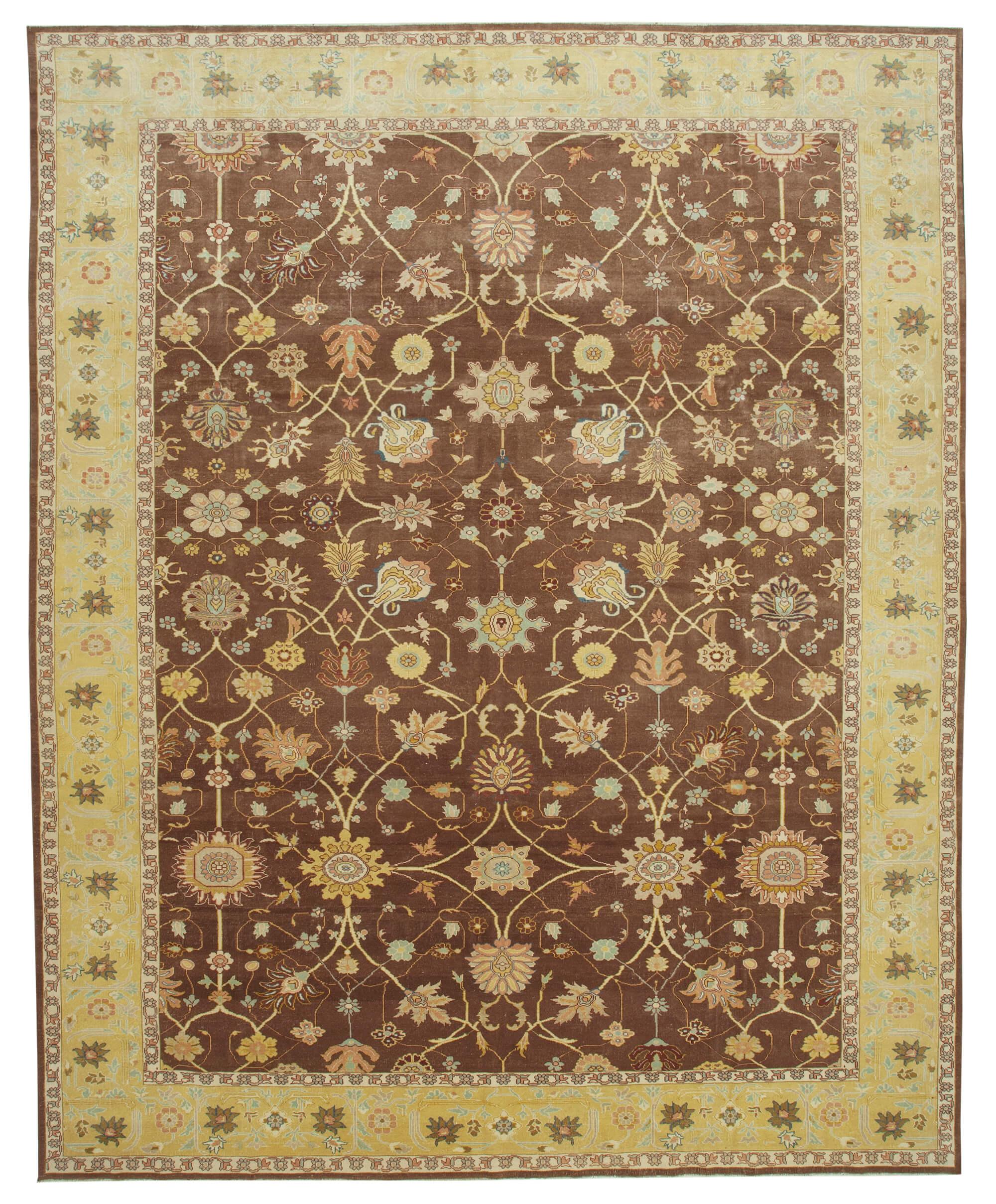 11 x 14 Brown Oushak Rug - 4079