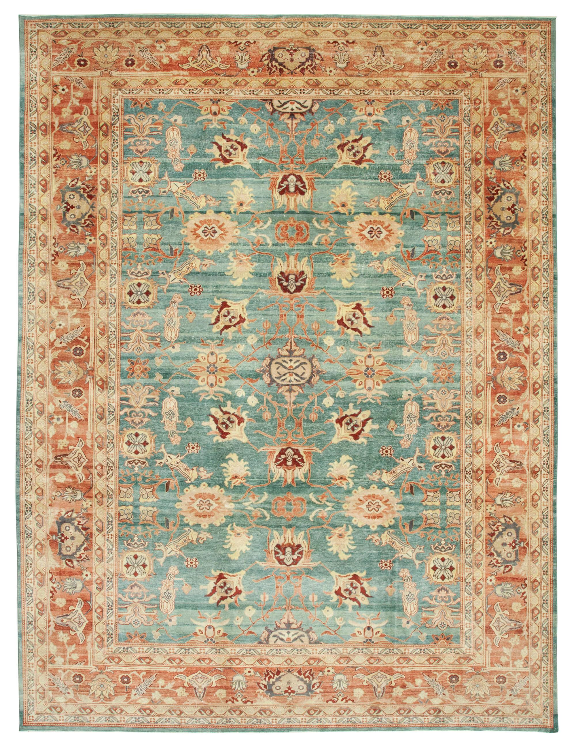 10 x 14 Red Oushak Rug - 4081